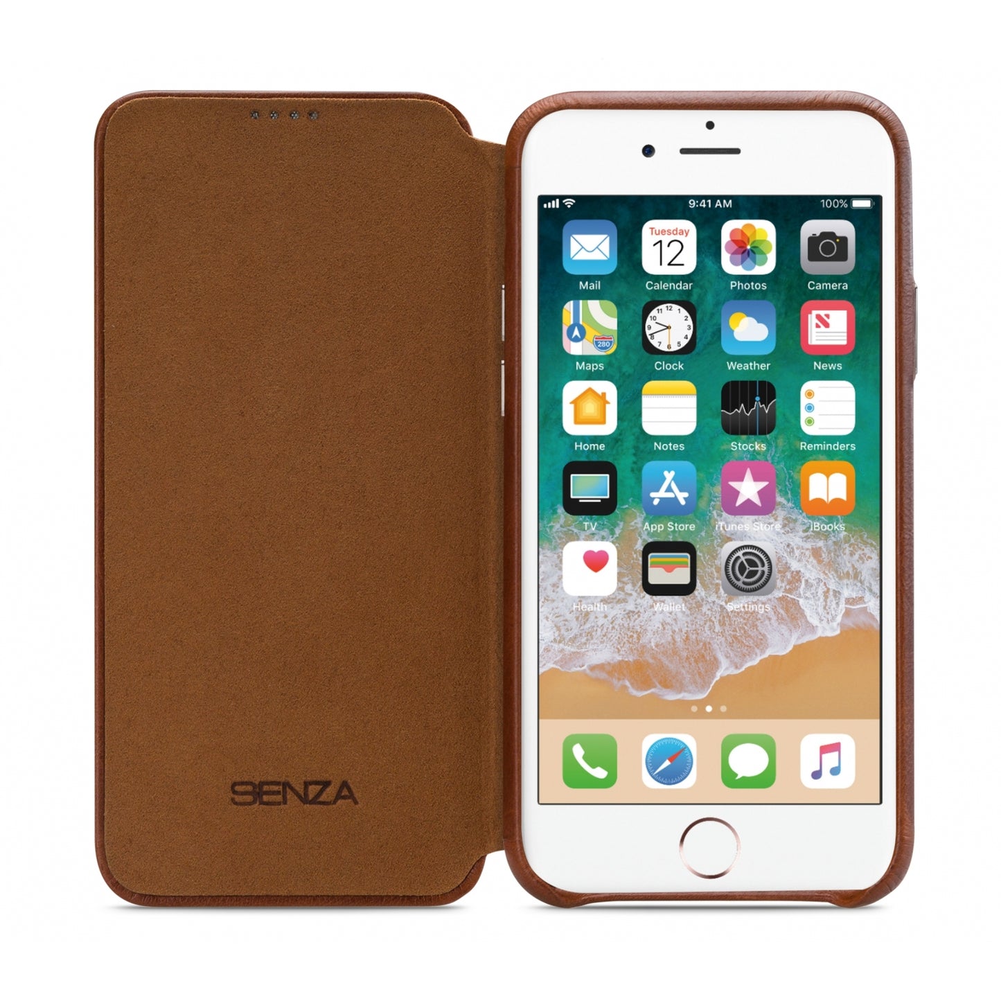 Senza Desire Skinny Leather Wallet Apple iPhone 6/6S Burned Cognac