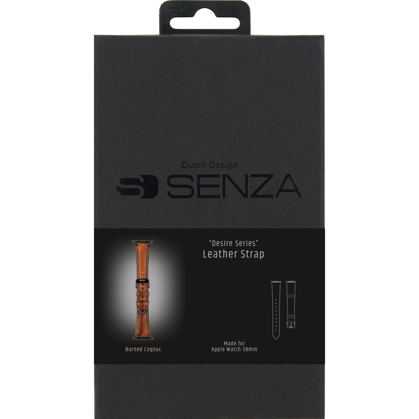 Senza Desire Leather Strap Apple Watch 38mm Burned Cognac
