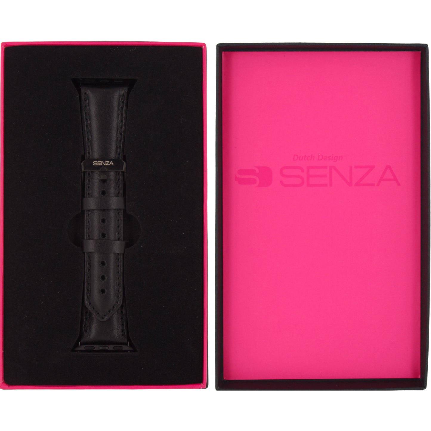 Senza Pure Leather Strap Apple Watch 38mm Deep Black