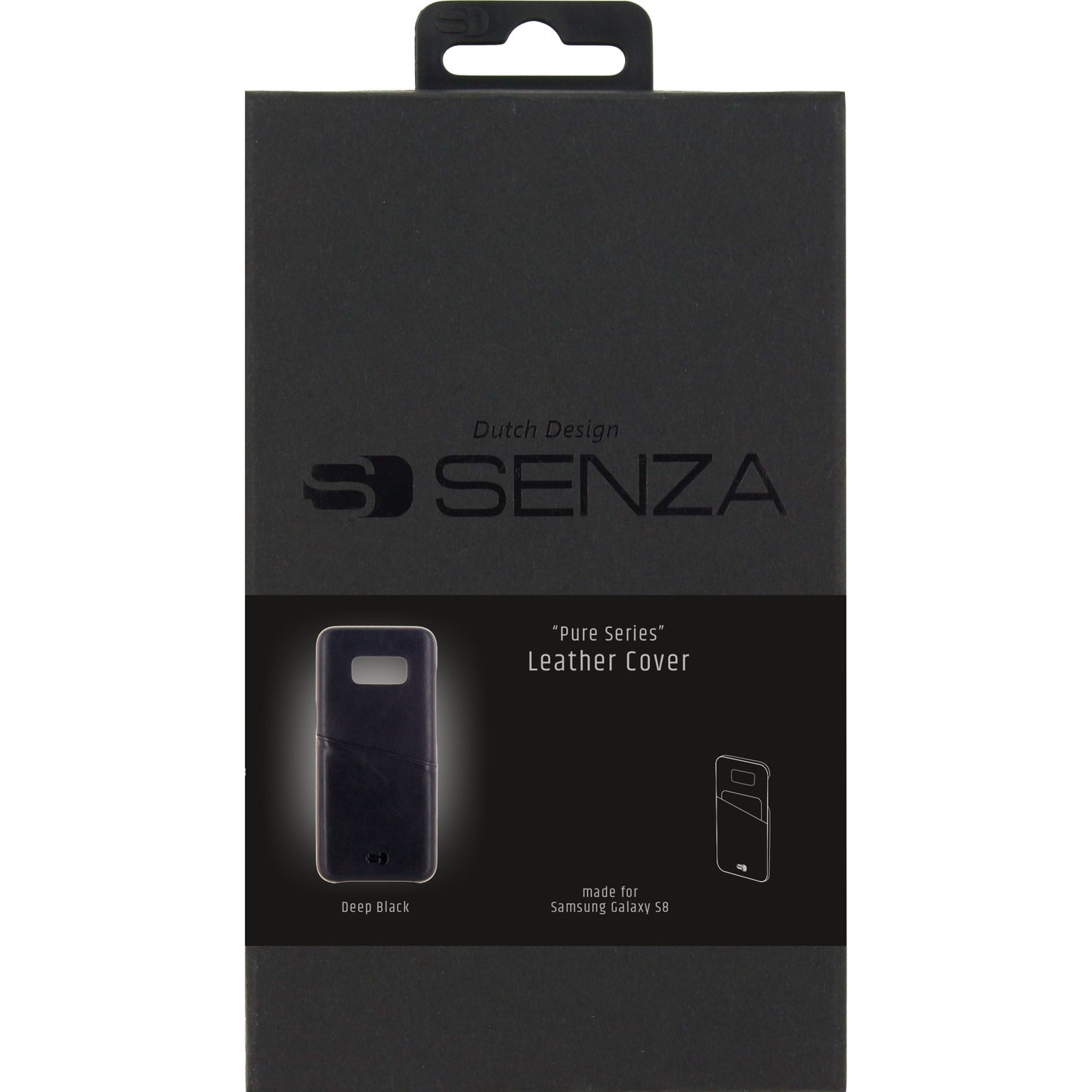 Senza Pure Leather Cover with Card Slot Samsung Galaxy S8 Deep Black