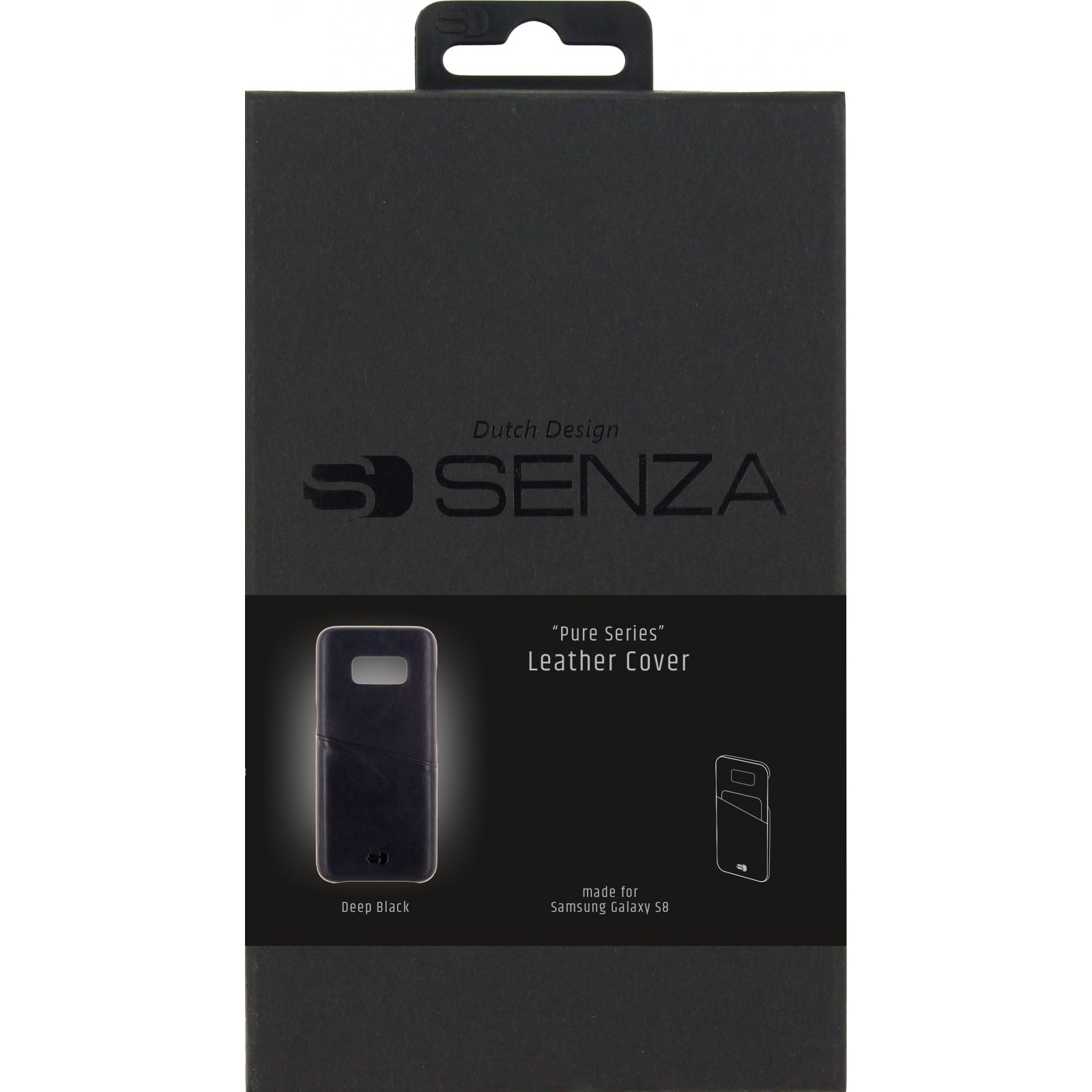 Senza Pure Leather Cover with Card Slot Samsung Galaxy S8 Deep Black