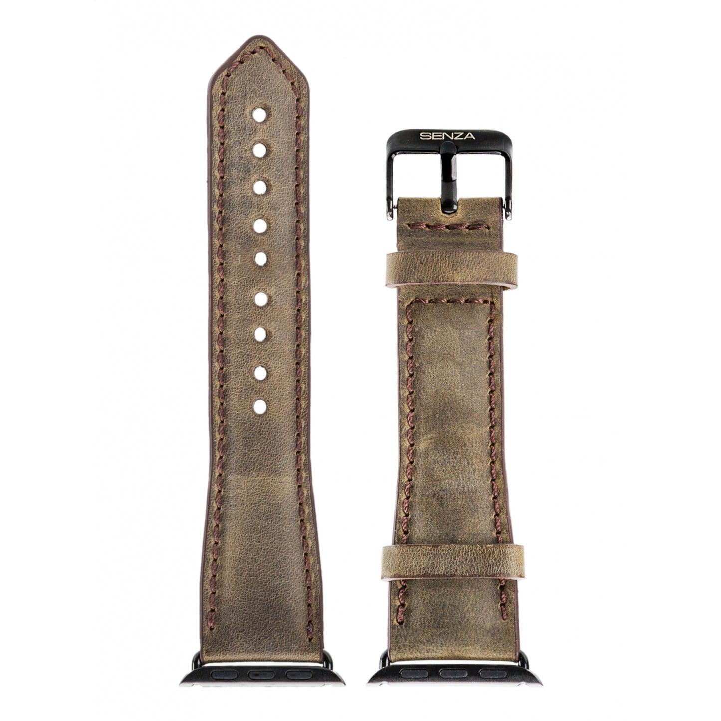 Senza Raw Leather Strap Apple Watch 42mm Chestnut Brown