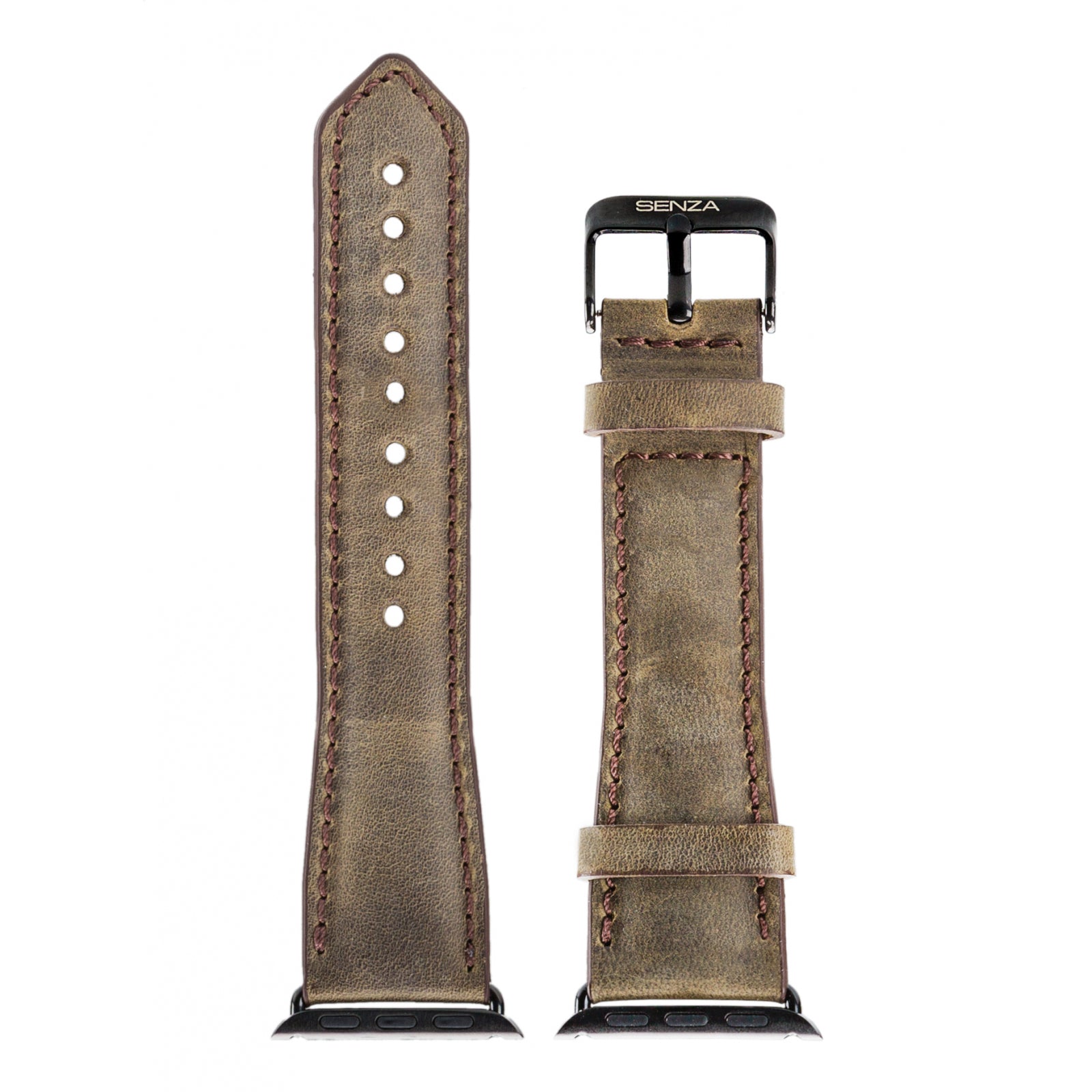 Senza Raw Leather Strap Apple Watch 42mm Chestnut Brown