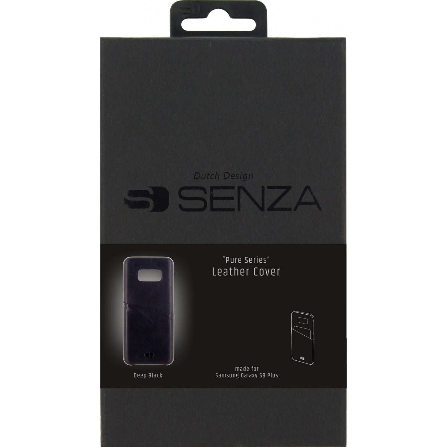 Senza Pure Leather Cover with Card Slot Samsung Galaxy S8+ Deep Black