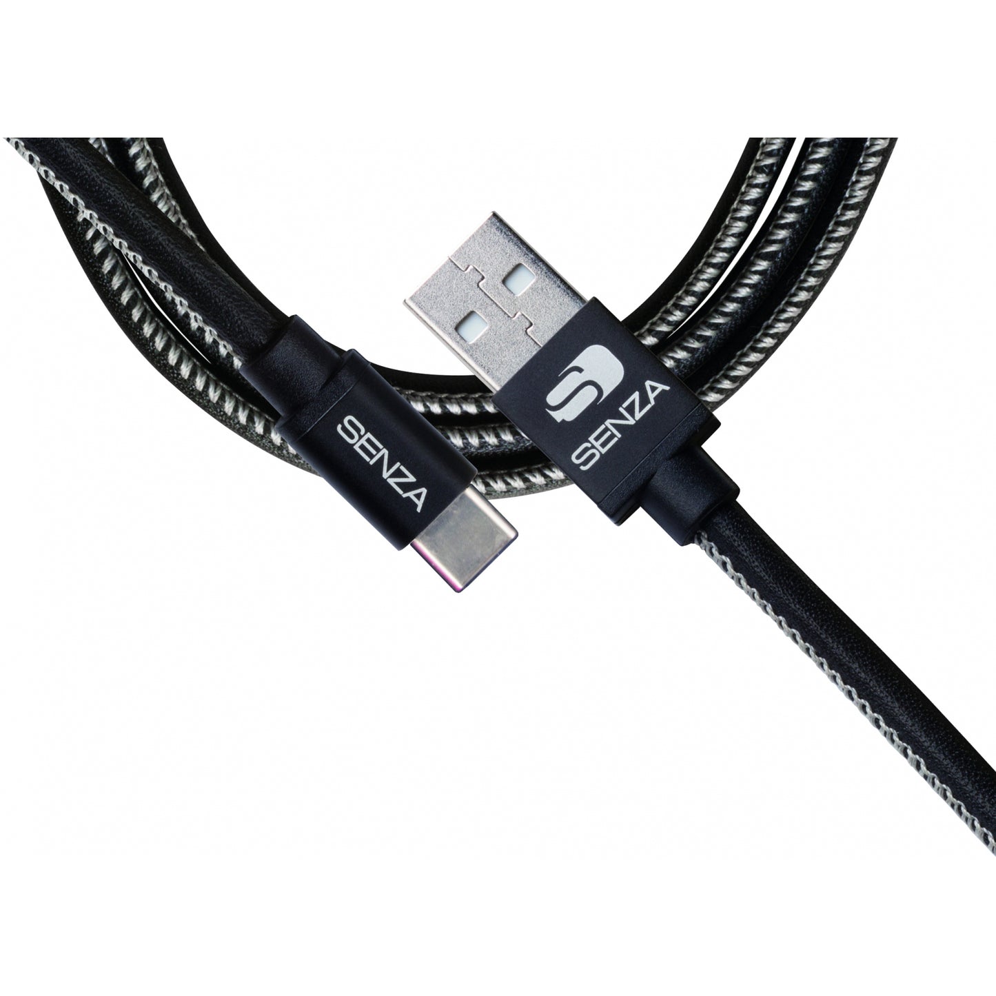 Senza Premium Leather Charge/Sync Cable USB-C 1.5m. 15W Black