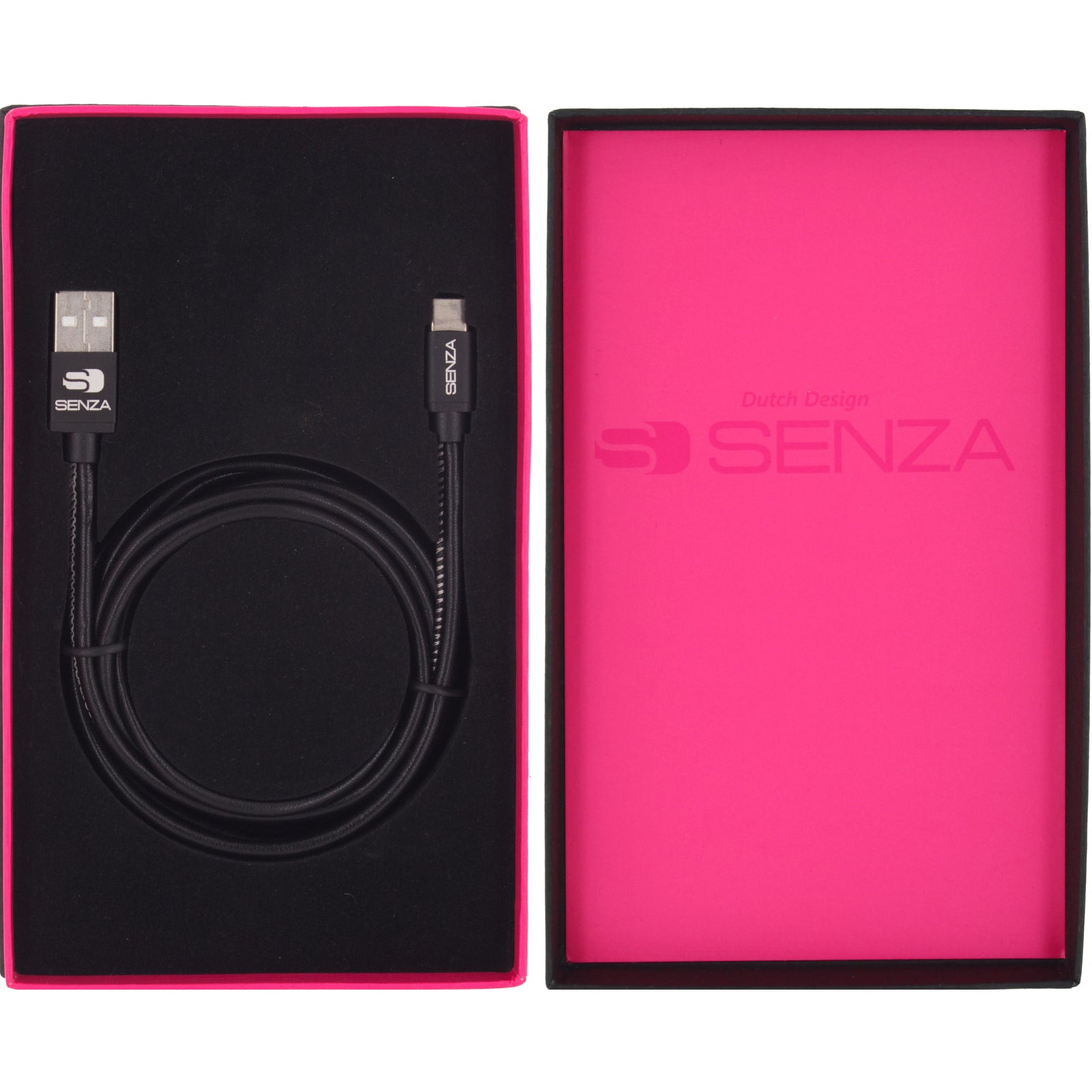 Senza Premium Leather Charge/Sync Cable USB-C 1.5m. 15W Black