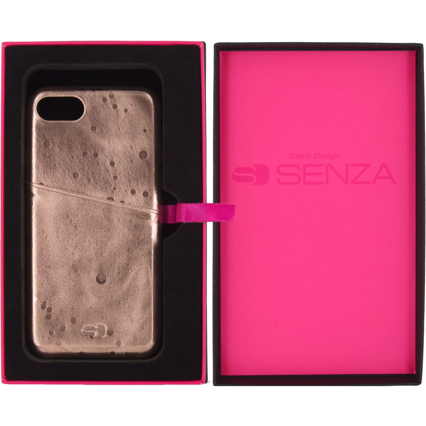 Senza Glam Leather Cover with Card Slot Apple iPhone 7/8/SE (2020/2022) Metallic Rosé