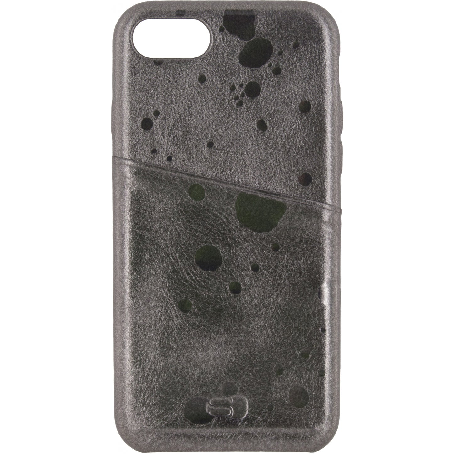 Senza Glam Leather Cover with Card Slot Apple iPhone 7/8/SE (2020/2022) Metallic Grey