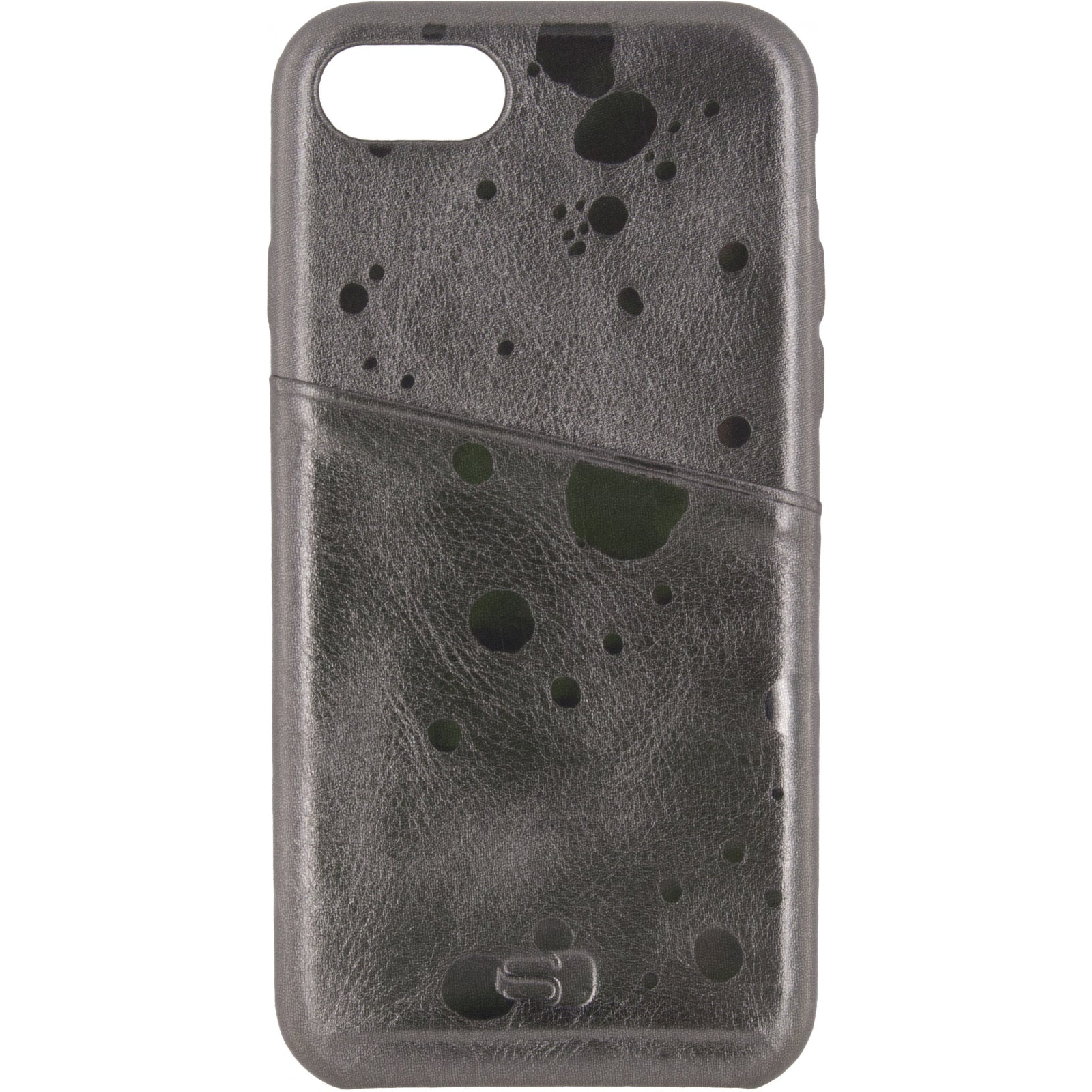 Senza Glam Leather Cover with Card Slot Apple iPhone 7/8/SE (2020/2022) Metallic Grey
