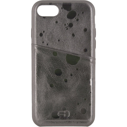 Senza Glam Leather Cover with Card Slot Apple iPhone 7/8/SE (2020/2022) Metallic Grey