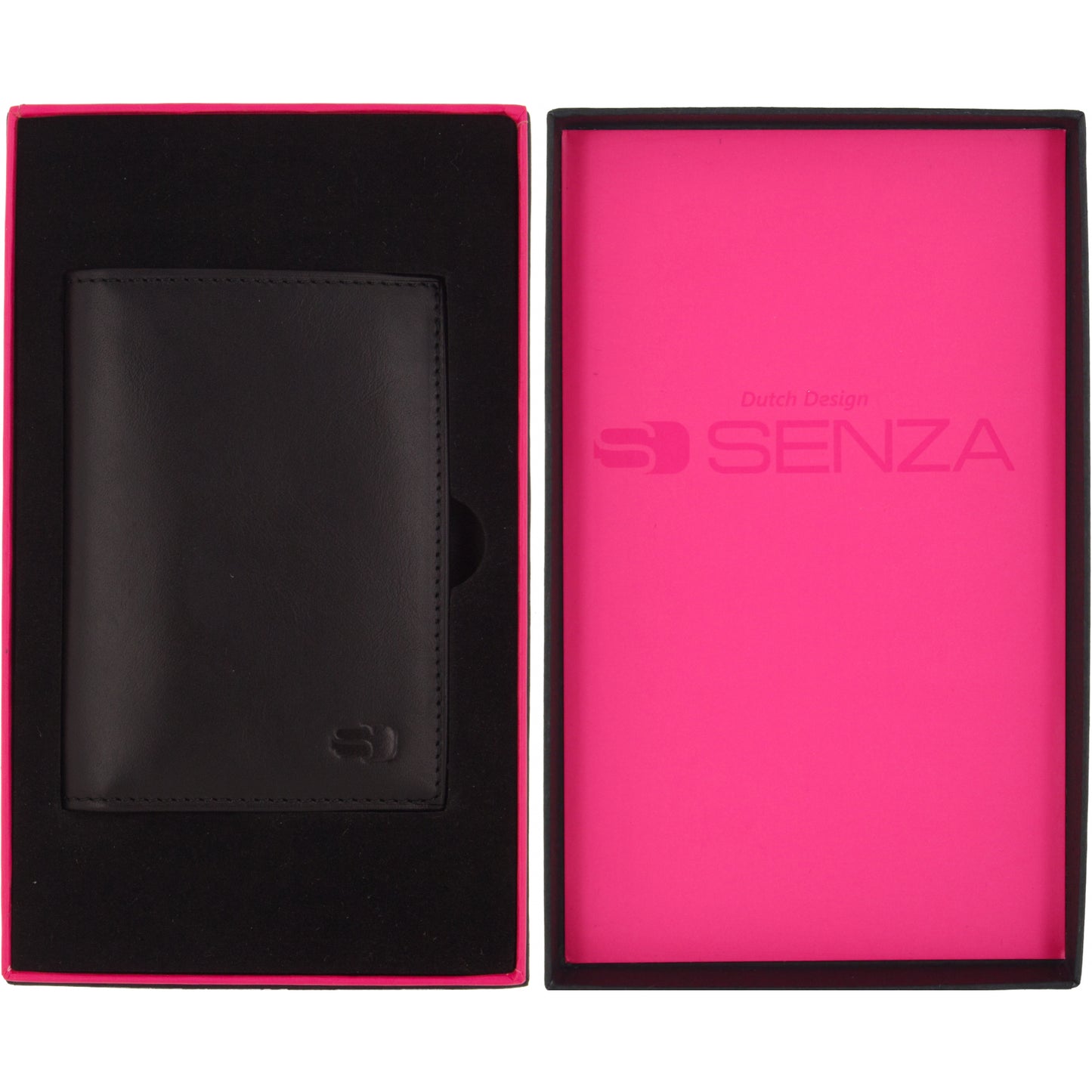 Senza Pure Leather Card Holder Deep Black