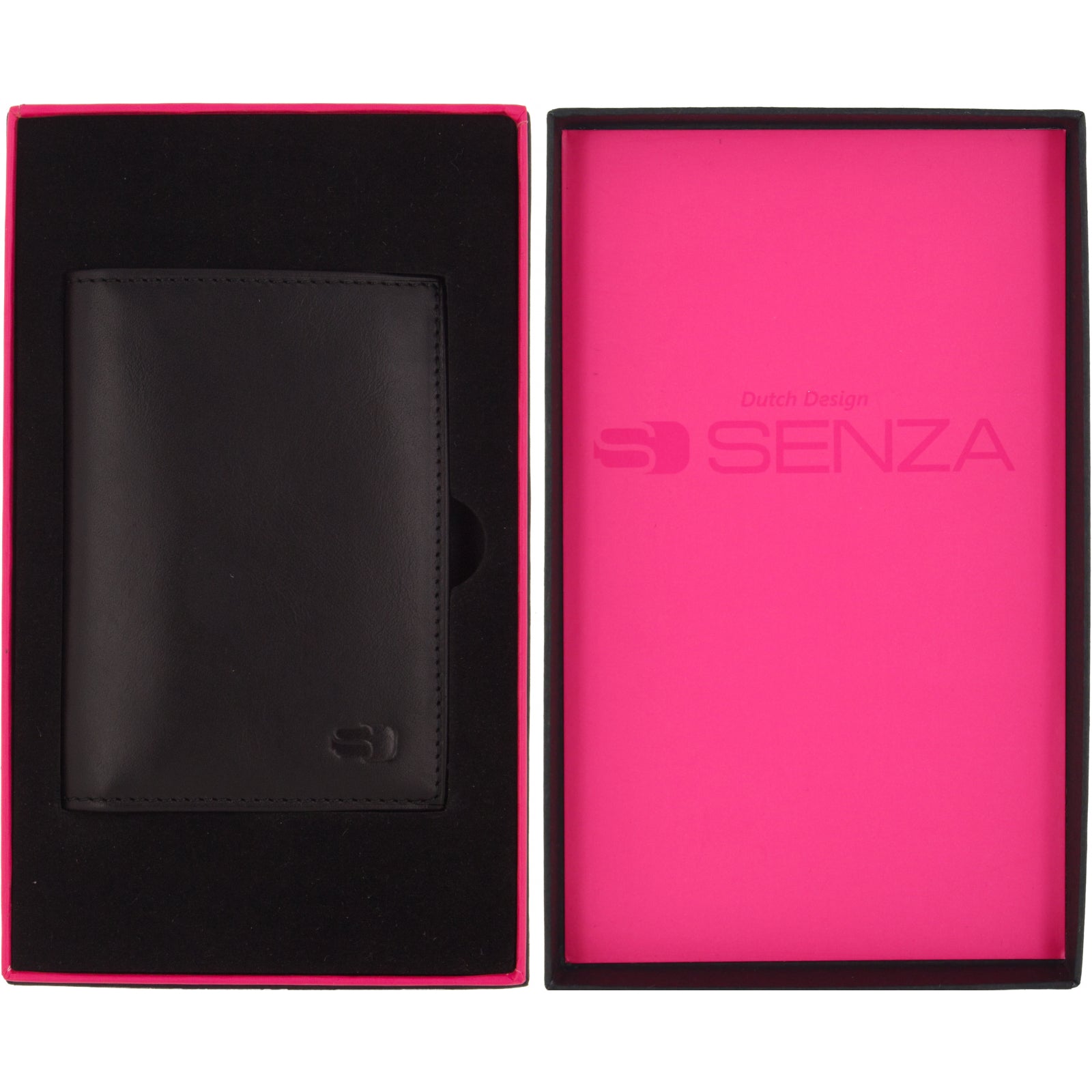 Senza Pure Leather Card Holder Deep Black