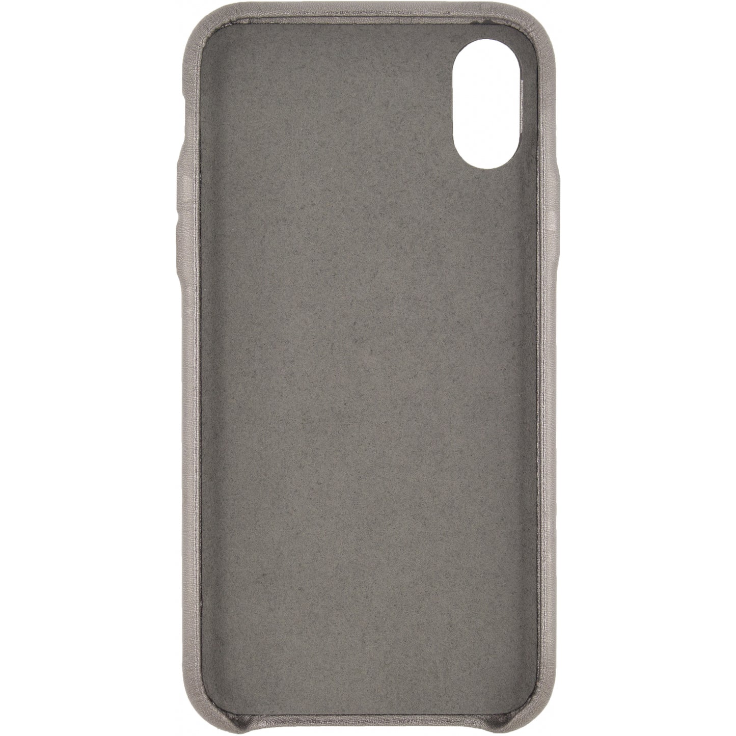 Senza Glam Leather Cover with Card Slot Apple iPhone X/Xs Metallic Grey