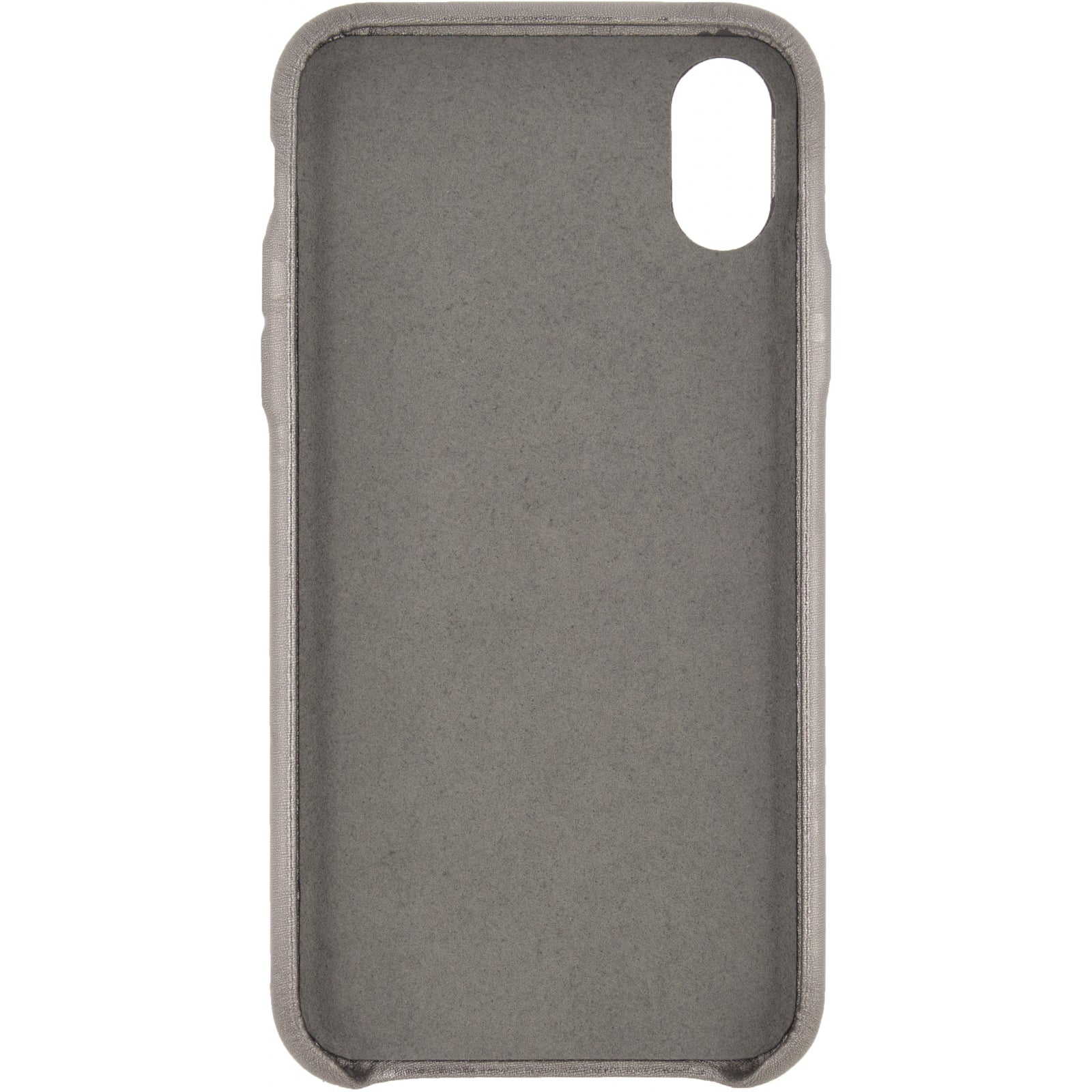 Senza Glam Leather Cover with Card Slot Apple iPhone X/Xs Metallic Grey