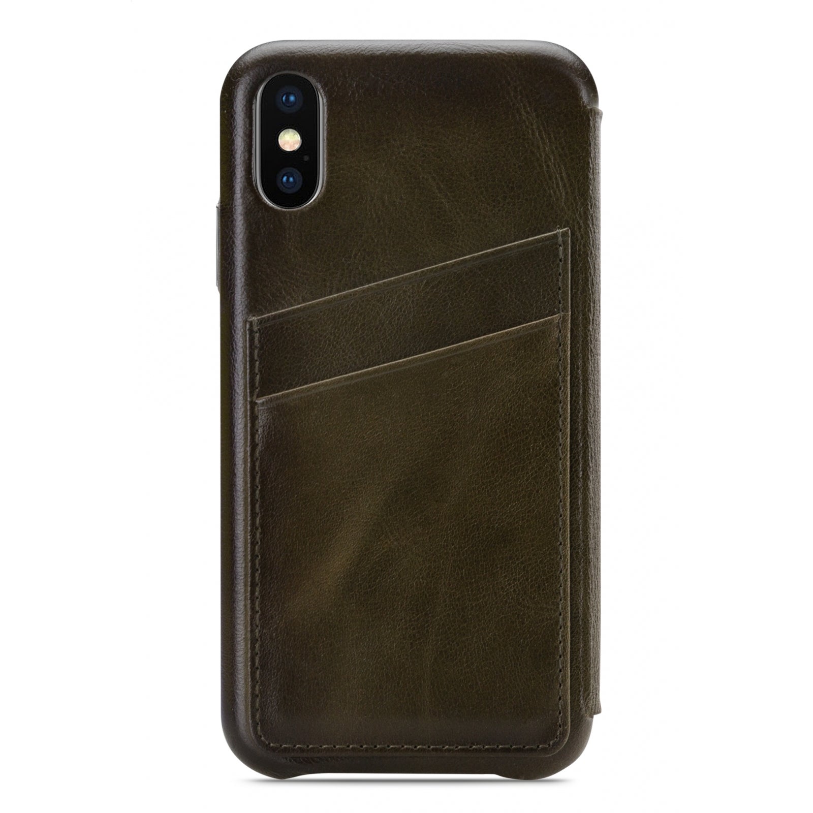 Senza Desire Skinny Leather Wallet Apple iPhone X/Xs Burned Olive