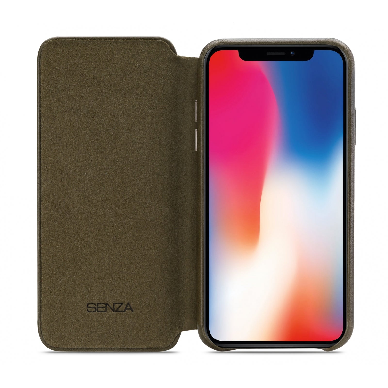 Senza Desire Skinny Leather Wallet Apple iPhone X/Xs Burned Olive