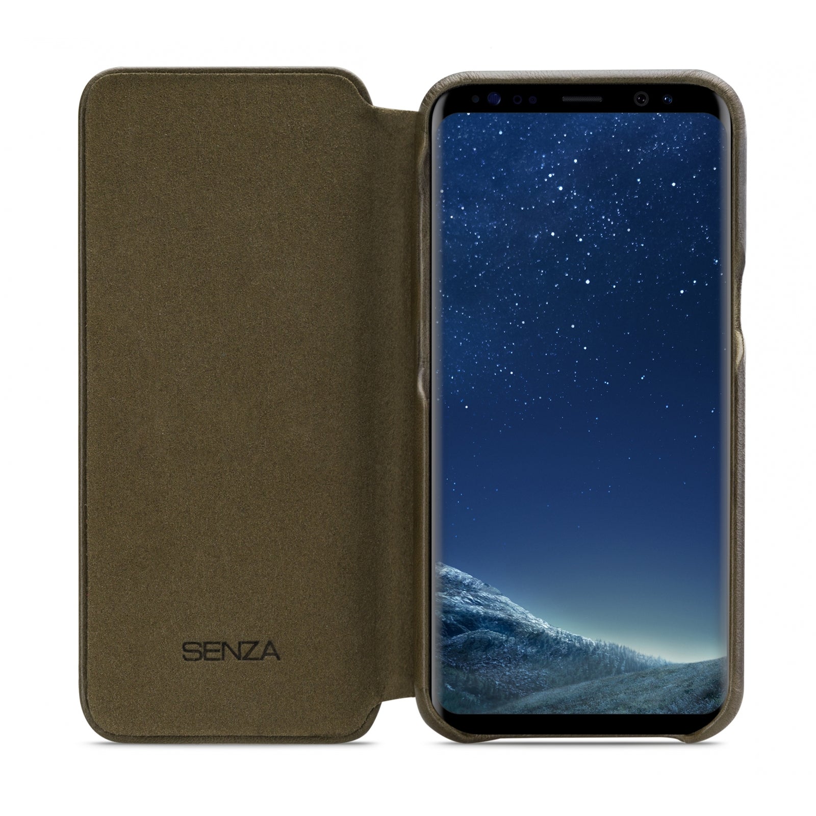 Senza Desire Skinny Leather Wallet Samsung Galaxy S8 Burned Olive