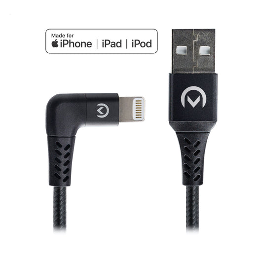 Mobilize Strong Nylon 90° Cable Apple MFi Lightning 1.5m. 12W Black