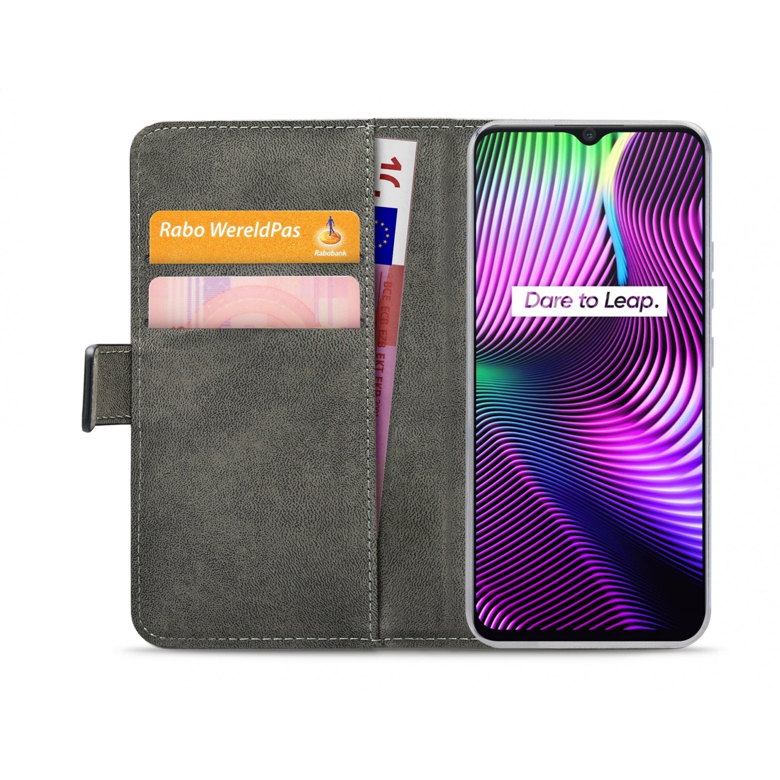 Mobilize Classic Gelly Wallet Book Case realme 7i/C12/C15 Black