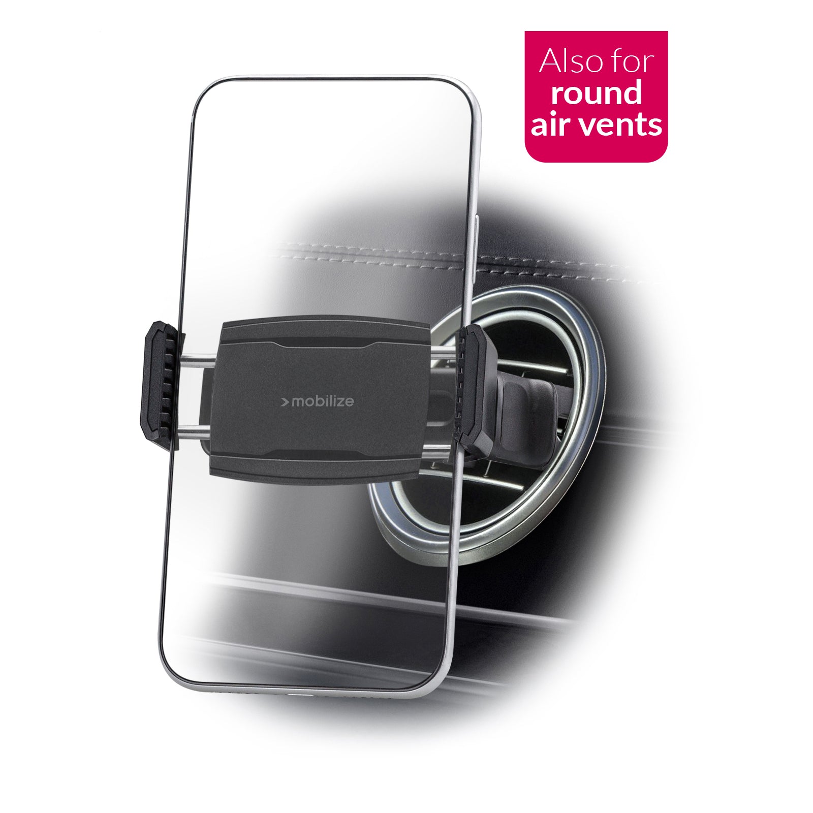 Mobilize Universal Car Holder for Round Air Vent Black
