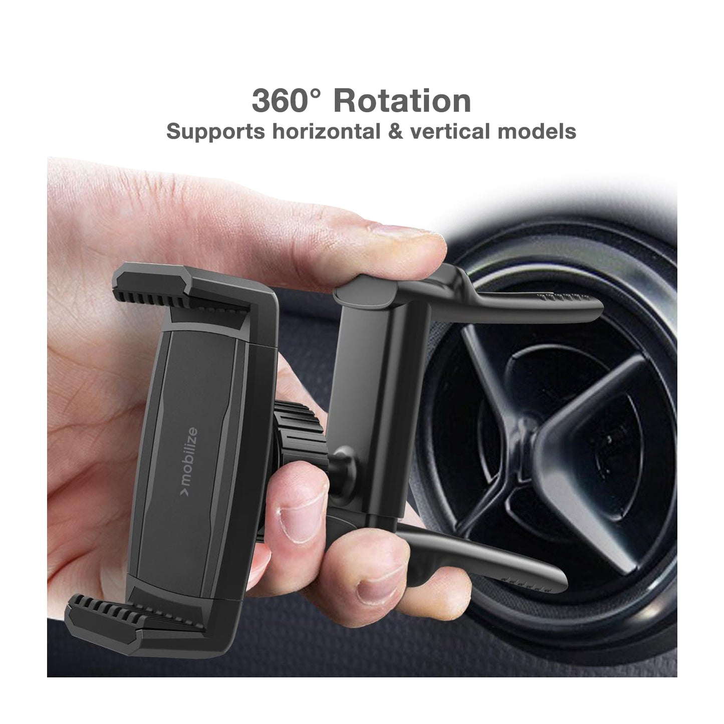 Mobilize Universal Car Holder for Round Air Vent Black