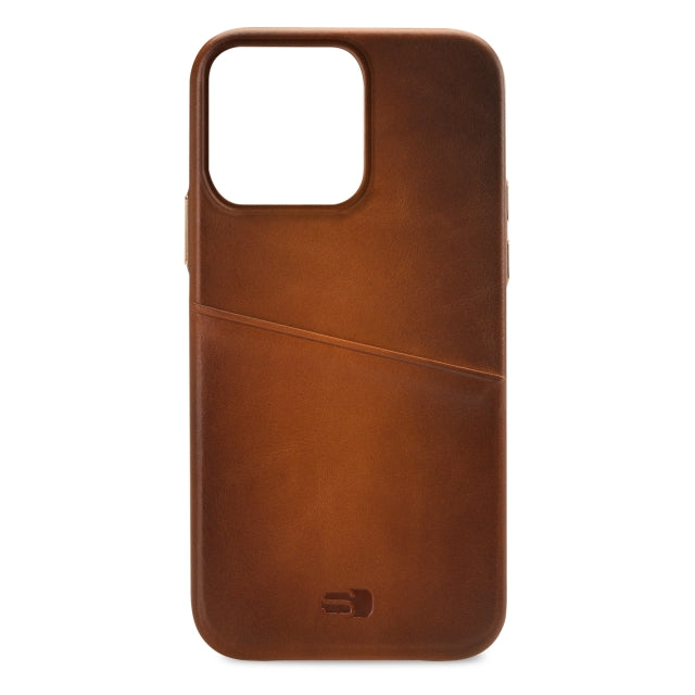 Senza Desire Étui en cuir avec fente pour carte Apple iPhone 13 Pro Cognac Brûlé