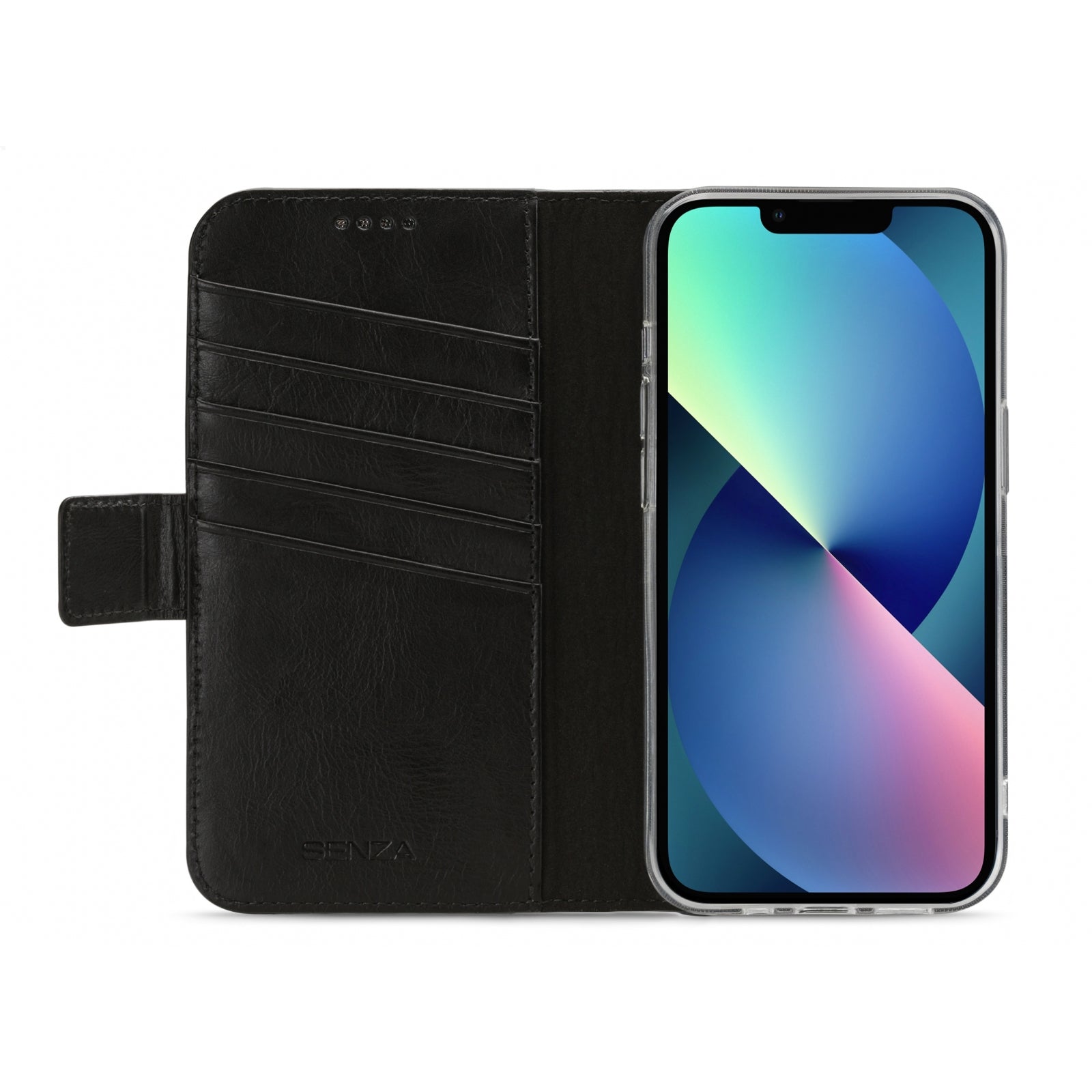 Senza Pure Leather Wallet Apple iPhone 13 Deep Black