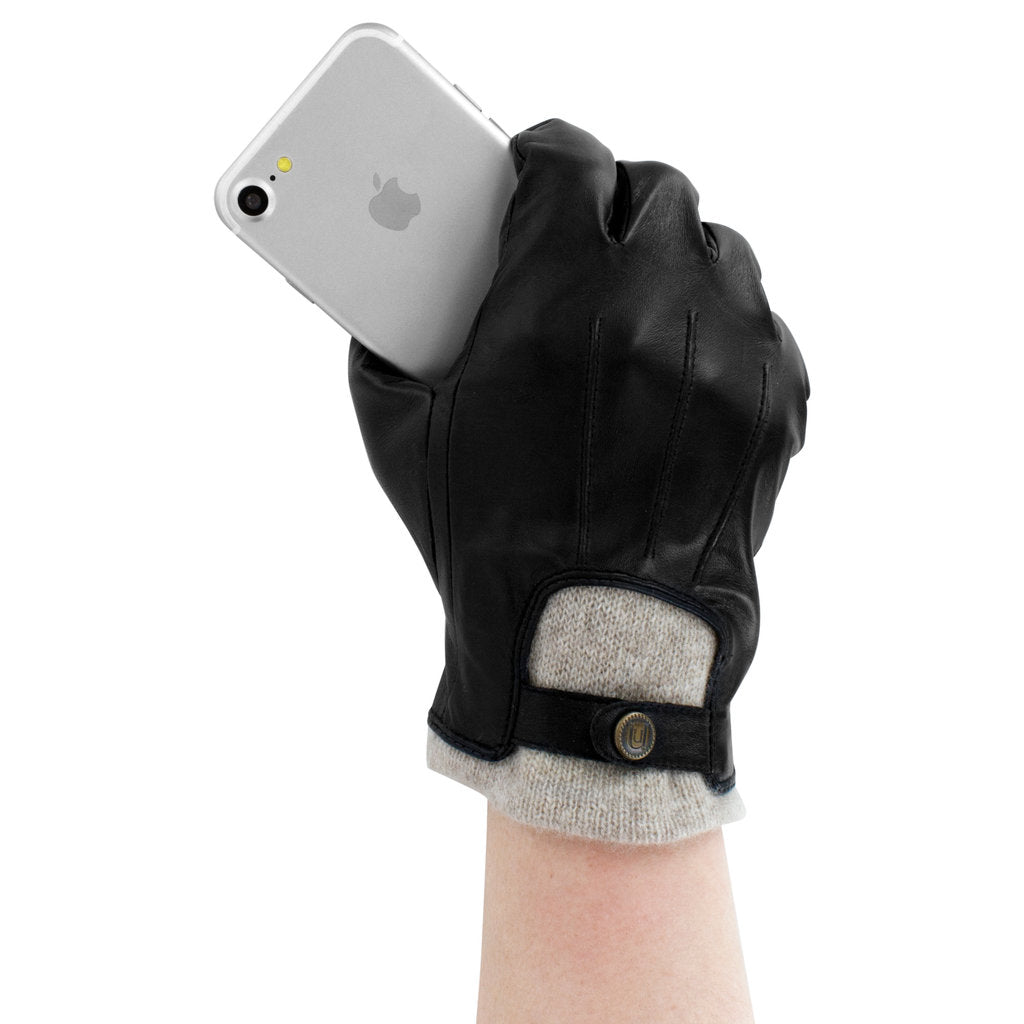 Uunique Lederen Touchscreen Handschoenen - Heren (maat L/XL)