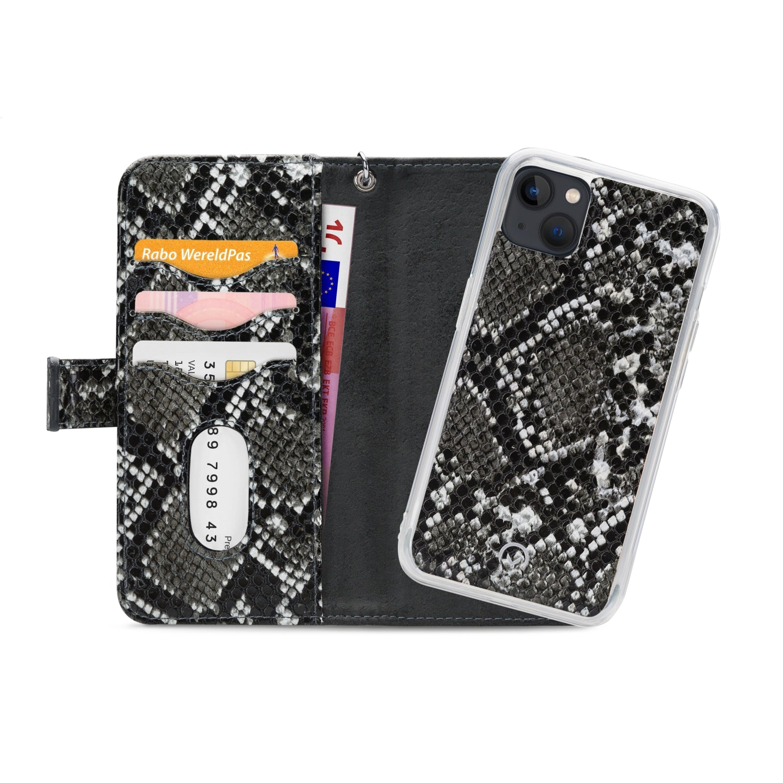 Mobilize 2in1 Magnet Zipper Case Apple iPhone 13 Mini Black/Snake