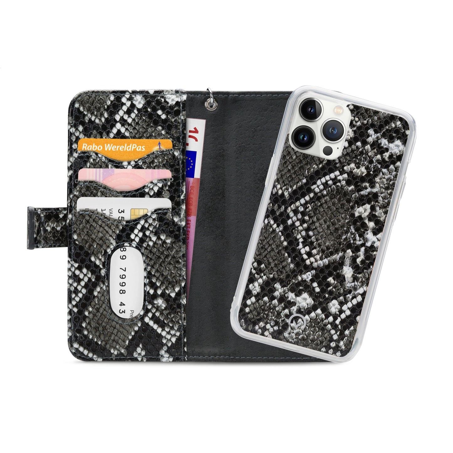 Mobilize 2in1 Magnet Zipper Case Apple iPhone 13 Pro Max Black/Snake
