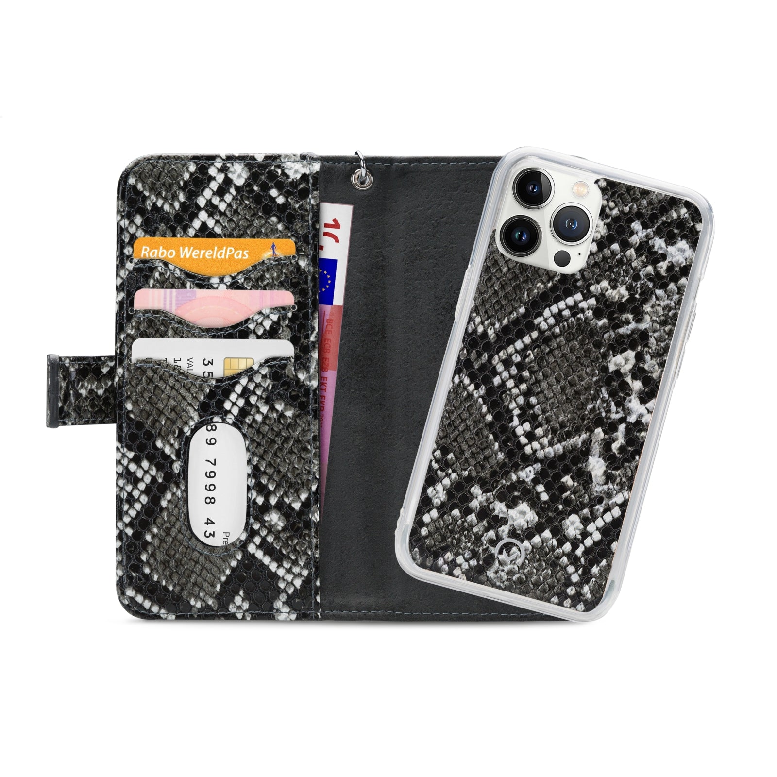Mobilize 2in1 Magnet Zipper Case Apple iPhone 13 Pro Max Black/Snake