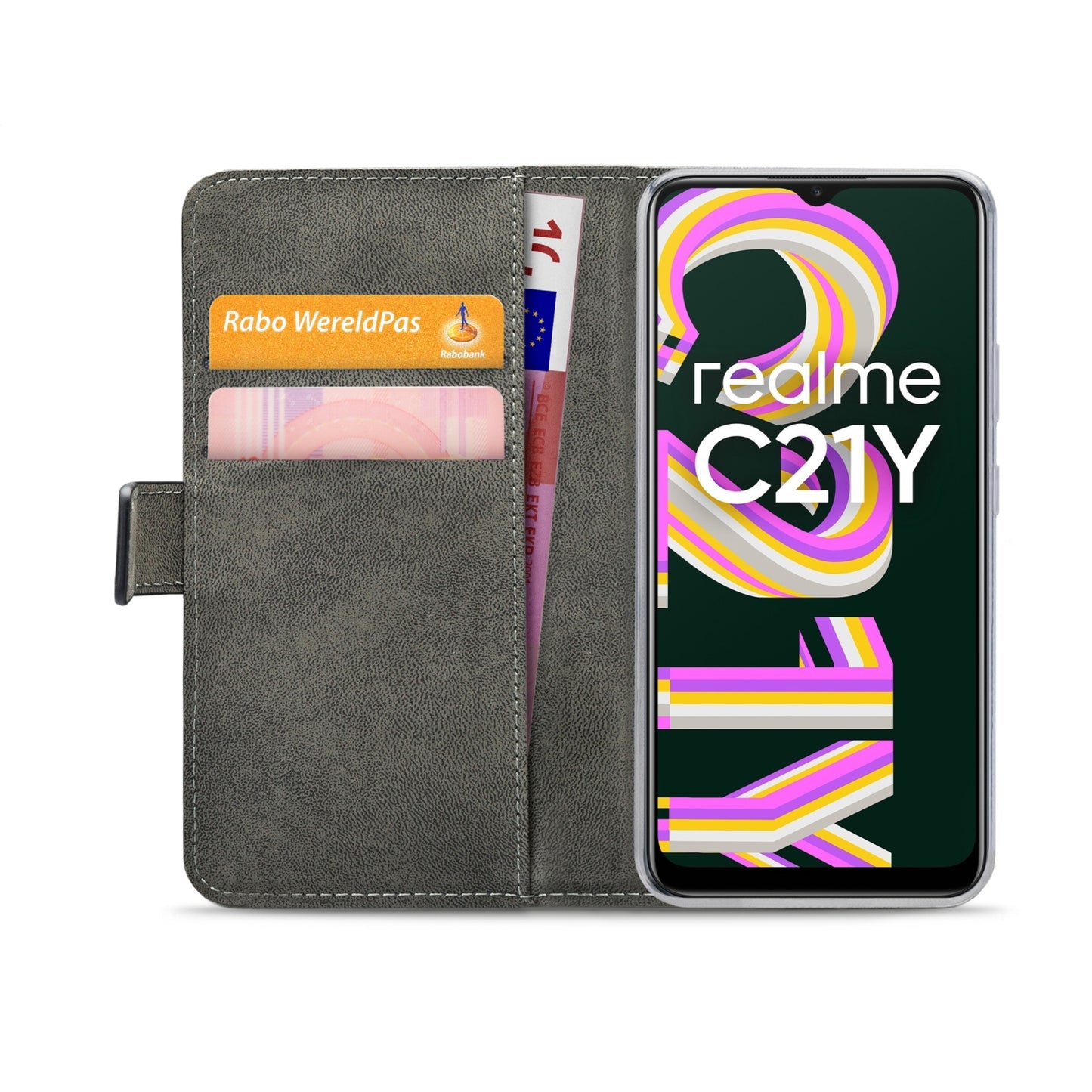 Mobilize Classic Gelly Wallet Book Case realme C21Y Black