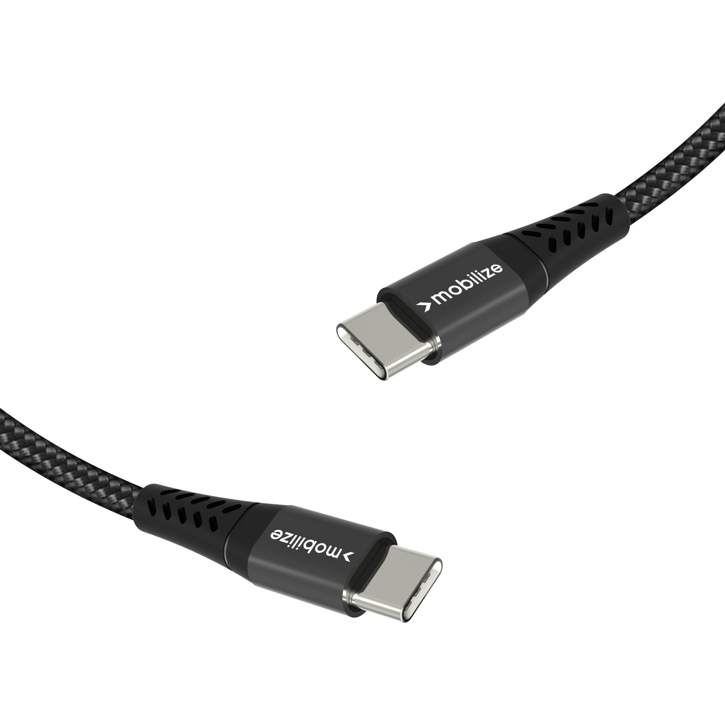 Mobilize Strong Nylon Cable USB-C to USB-C 2m. 100W Black