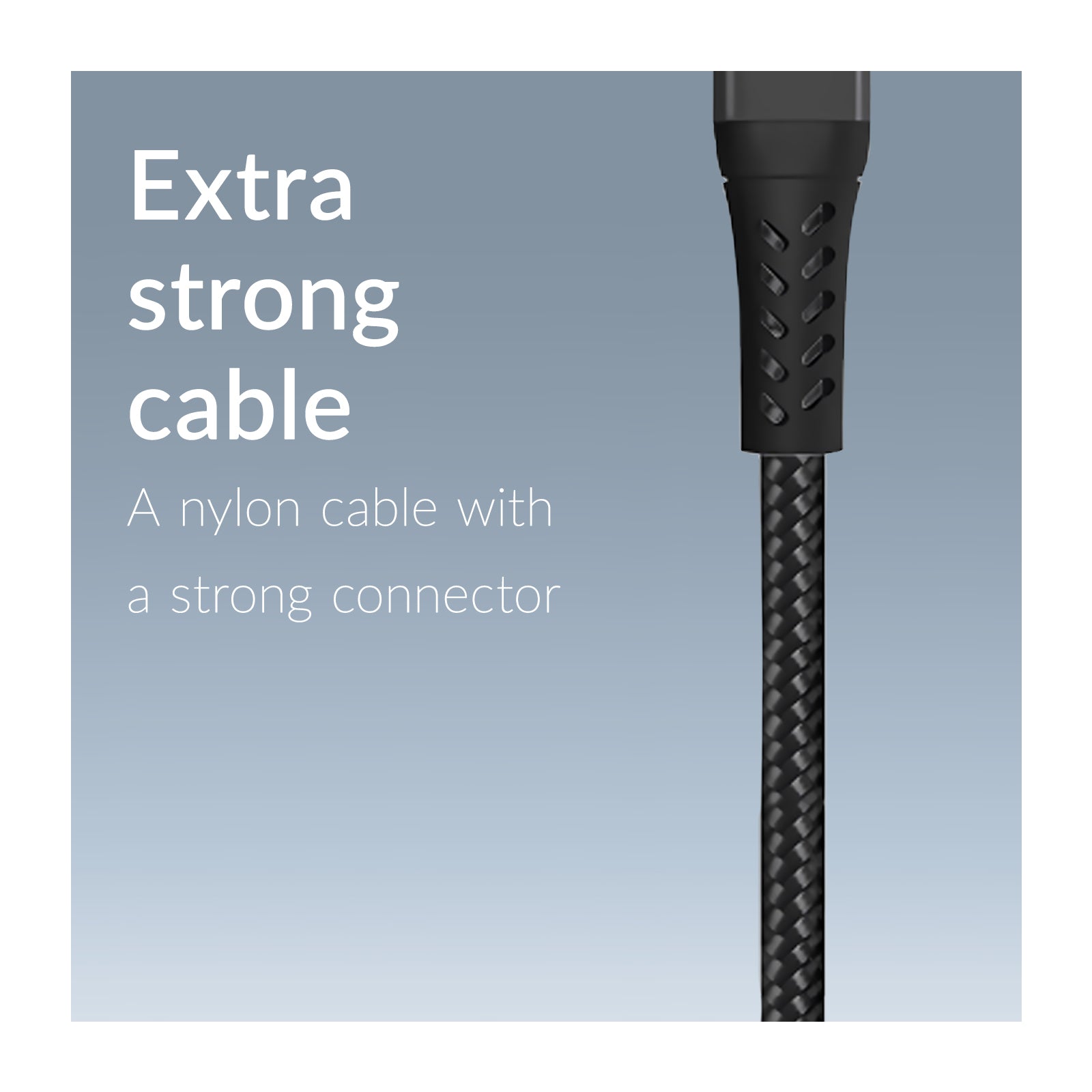 Mobilize Strong Nylon Cable USB-C to USB-C 1m. 100W Black