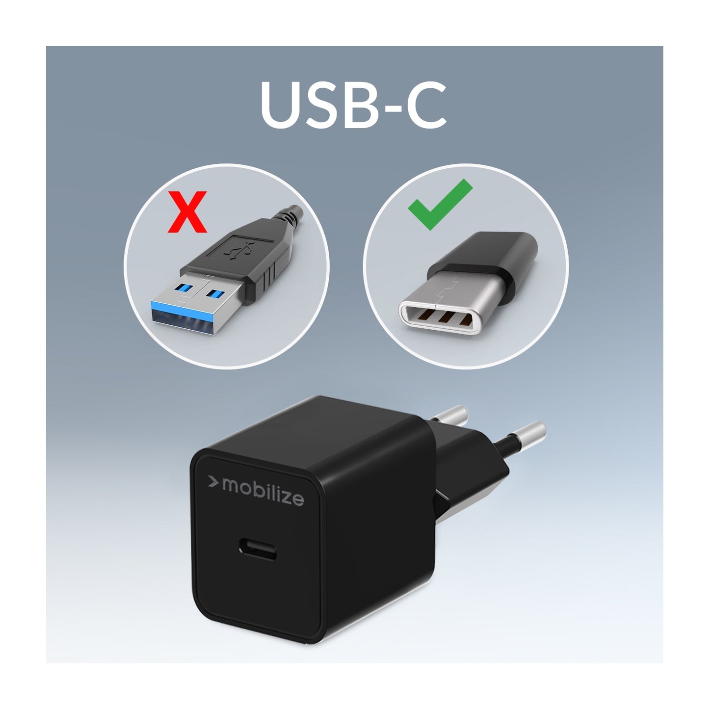 Mobilize Wall Charger USB-C 20W with PD/PPS Black