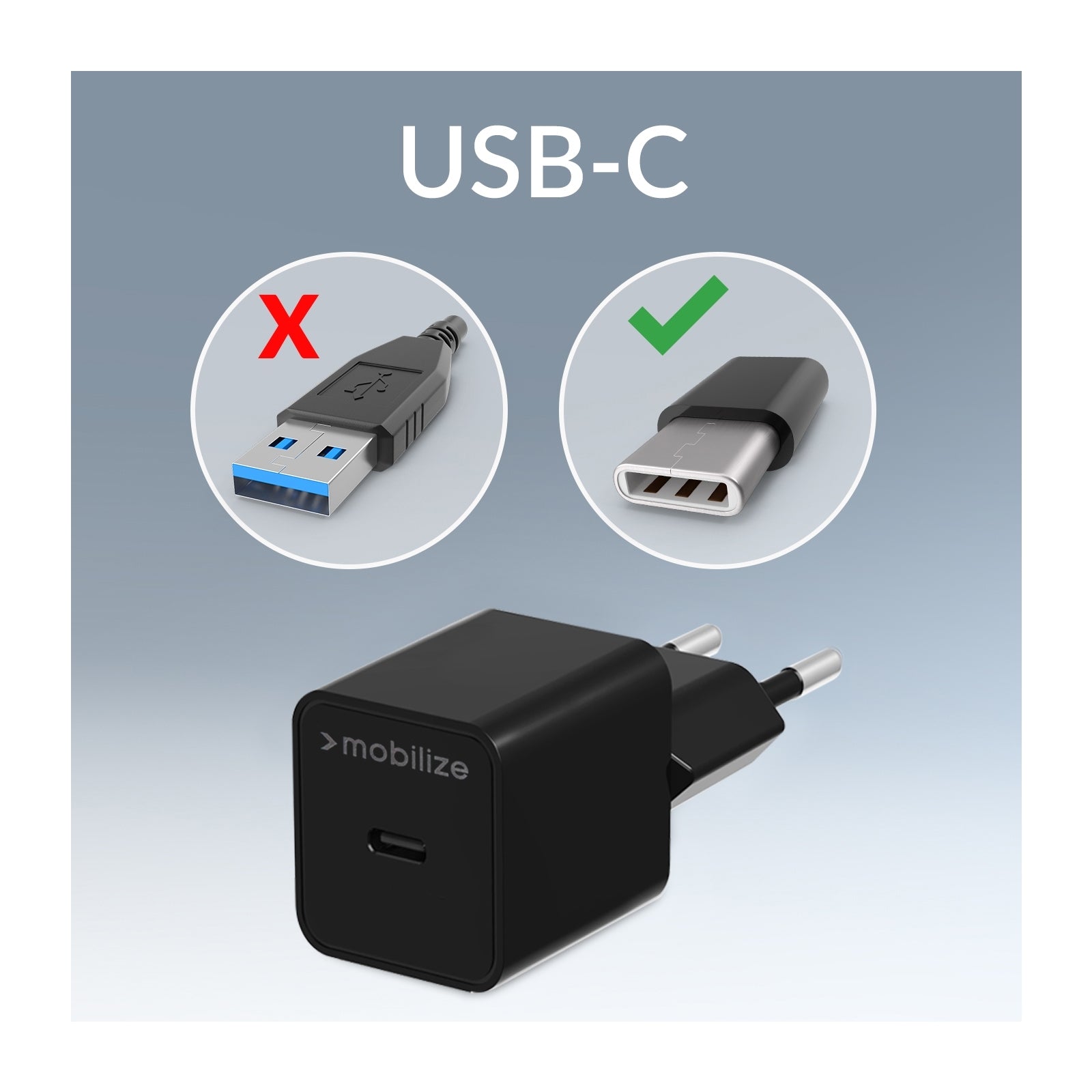 Mobilize Wall Charger USB-C 20W with PD/PPS Black