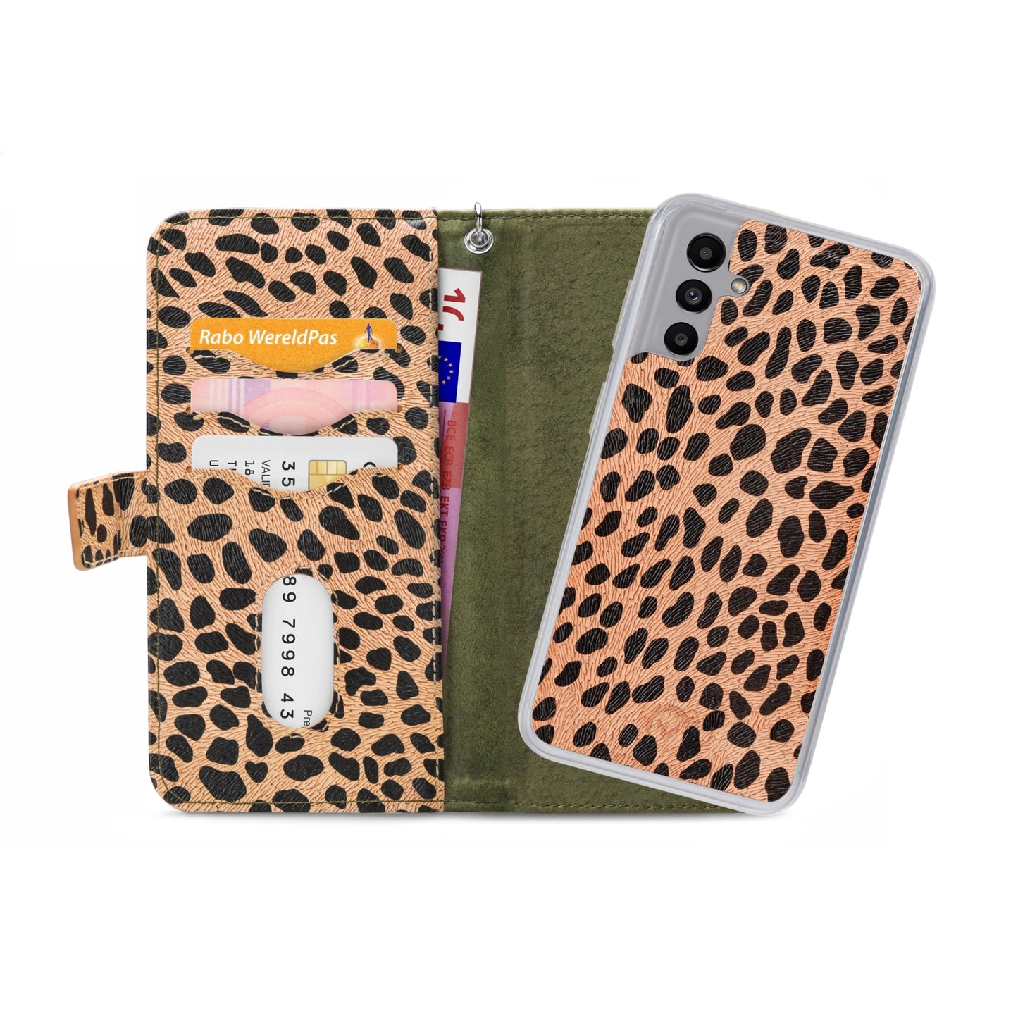Mobilize 2in1 Magnet Zipper Case Samsung Galaxy A04s/A13 5G Olive/Leopard