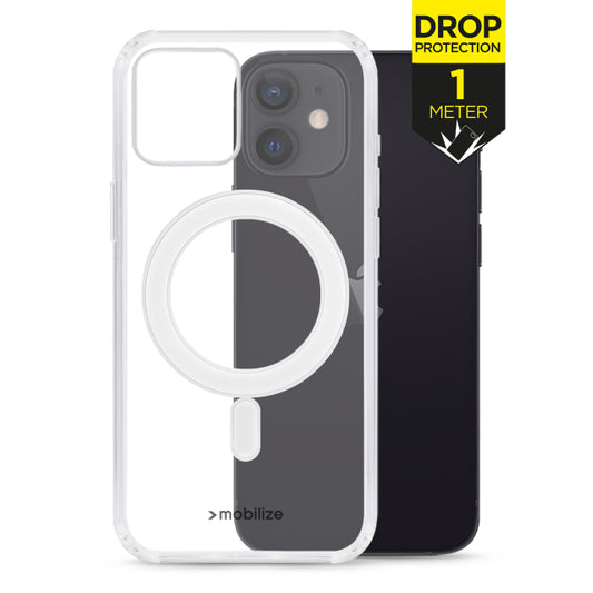 Coque de protection transparente Mobilize compatible MagSafe pour Apple iPhone 12/12 Pro