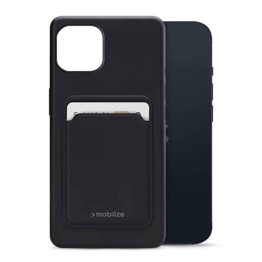 Mobilize Rubber Gelly Card Case Apple iPhone 13 Matt Black