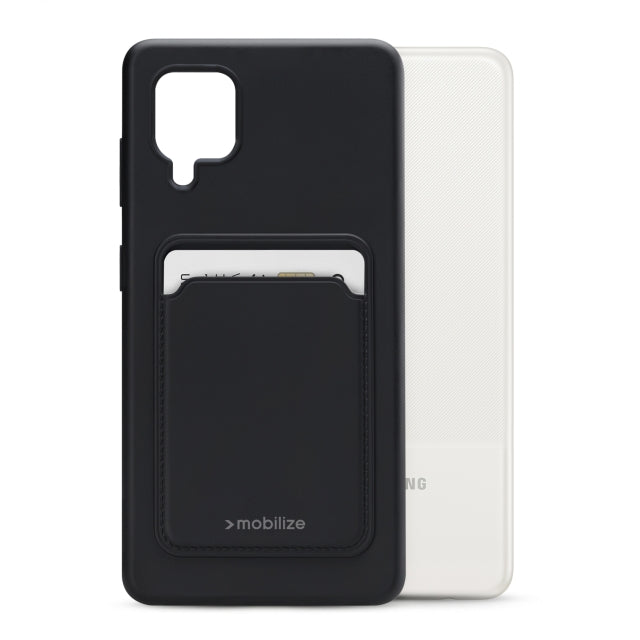 Mobilize Rubber Gelly Card Case Samsung Galaxy A12/M12 Mattschwarz