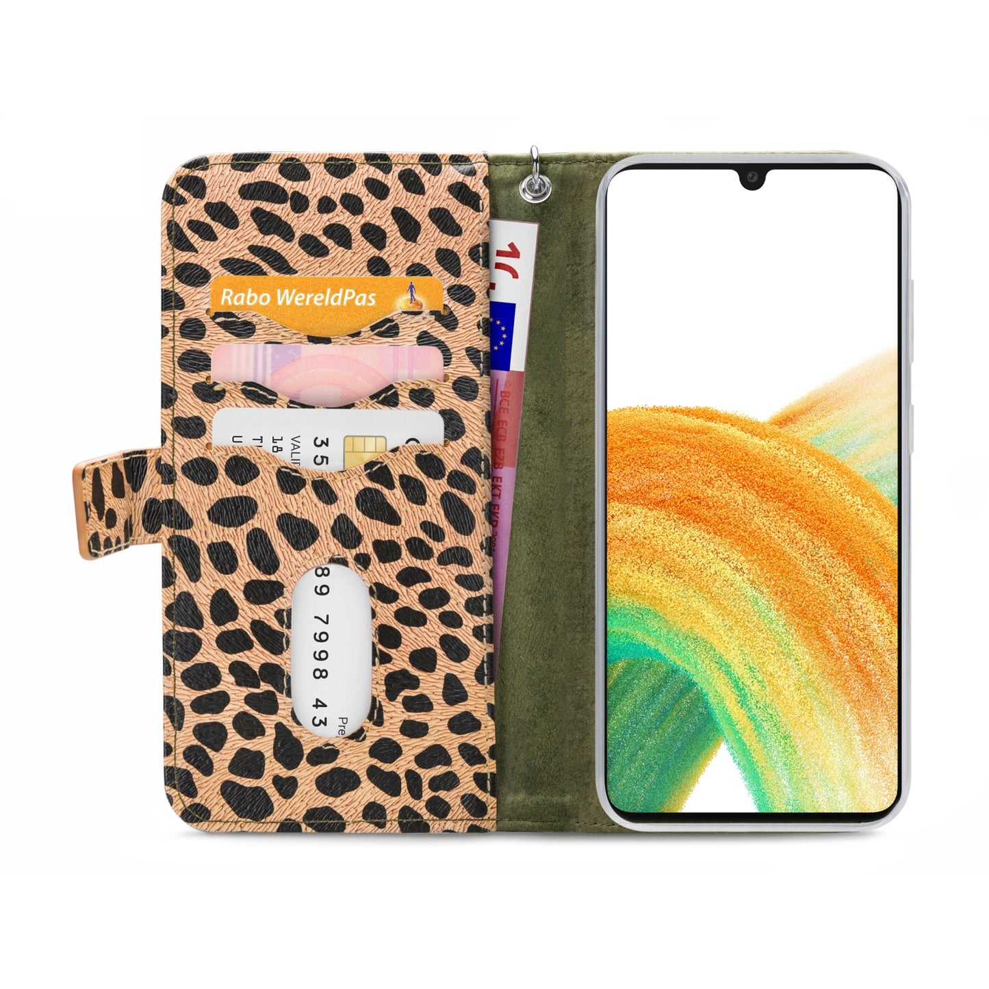 Mobilize 2in1 Magnet Zipper Case Samsung Galaxy A33 5G Olive/Leopard