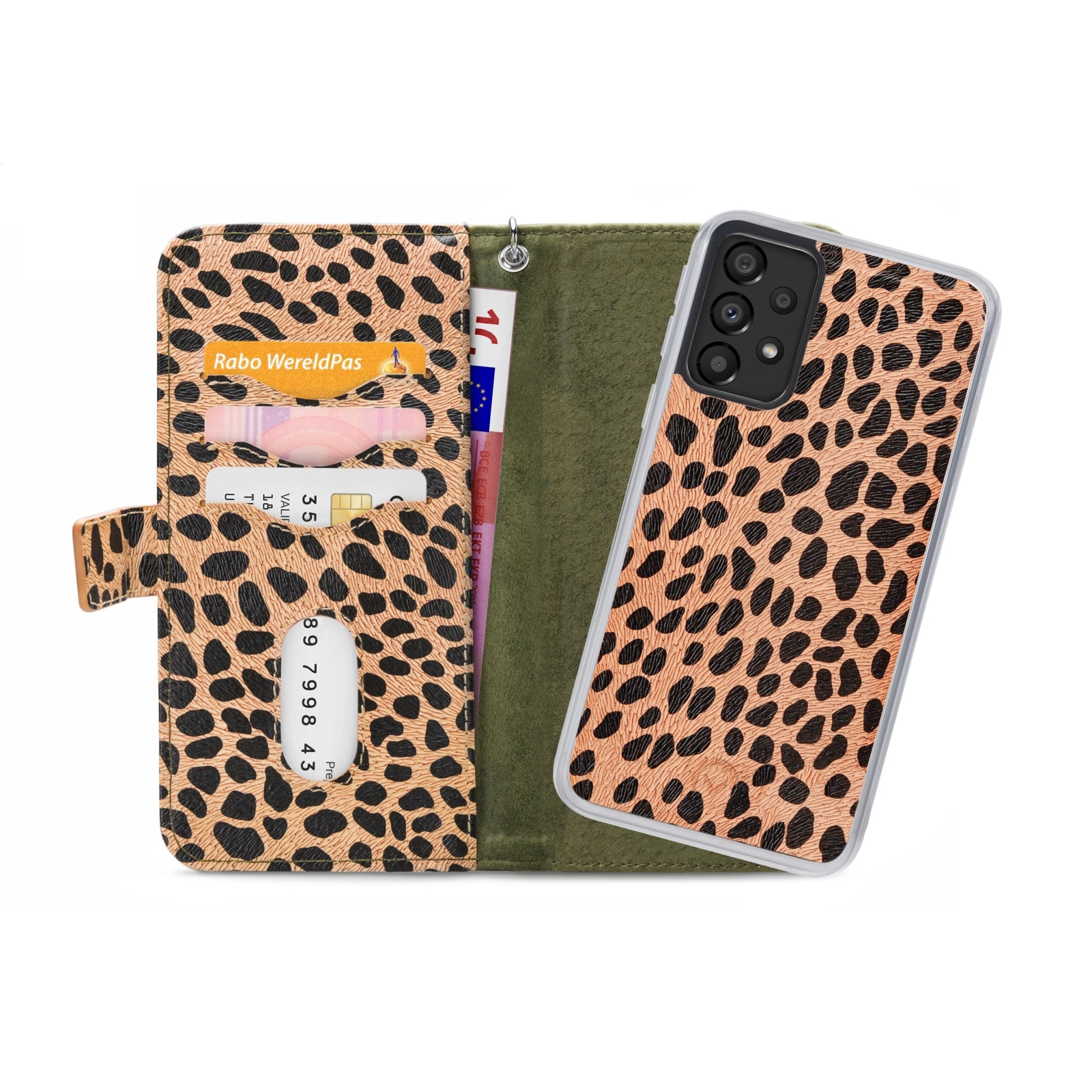Mobilize 2in1 Magnet Zipper Case Samsung Galaxy A33 5G Olive/Leopard