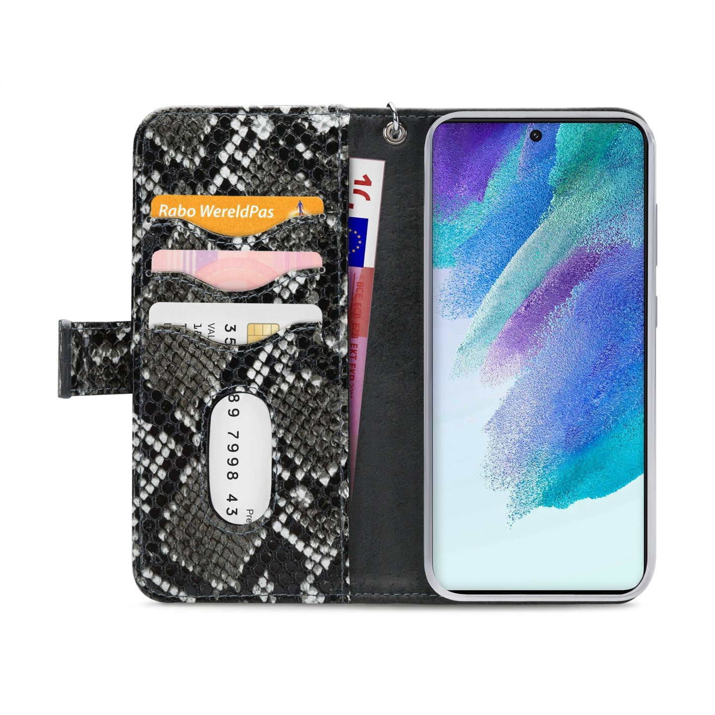Mobilize 2in1 Magnet Zipper Case Samsung Galaxy S21 FE 5G Black/Snake