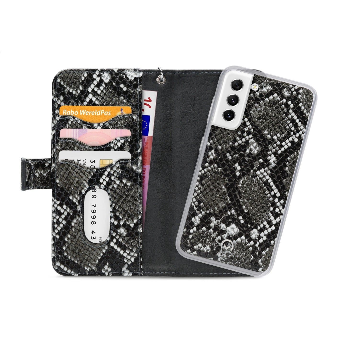 Mobilize 2in1 Magnet Zipper Case Samsung Galaxy S21 FE 5G Black/Snake