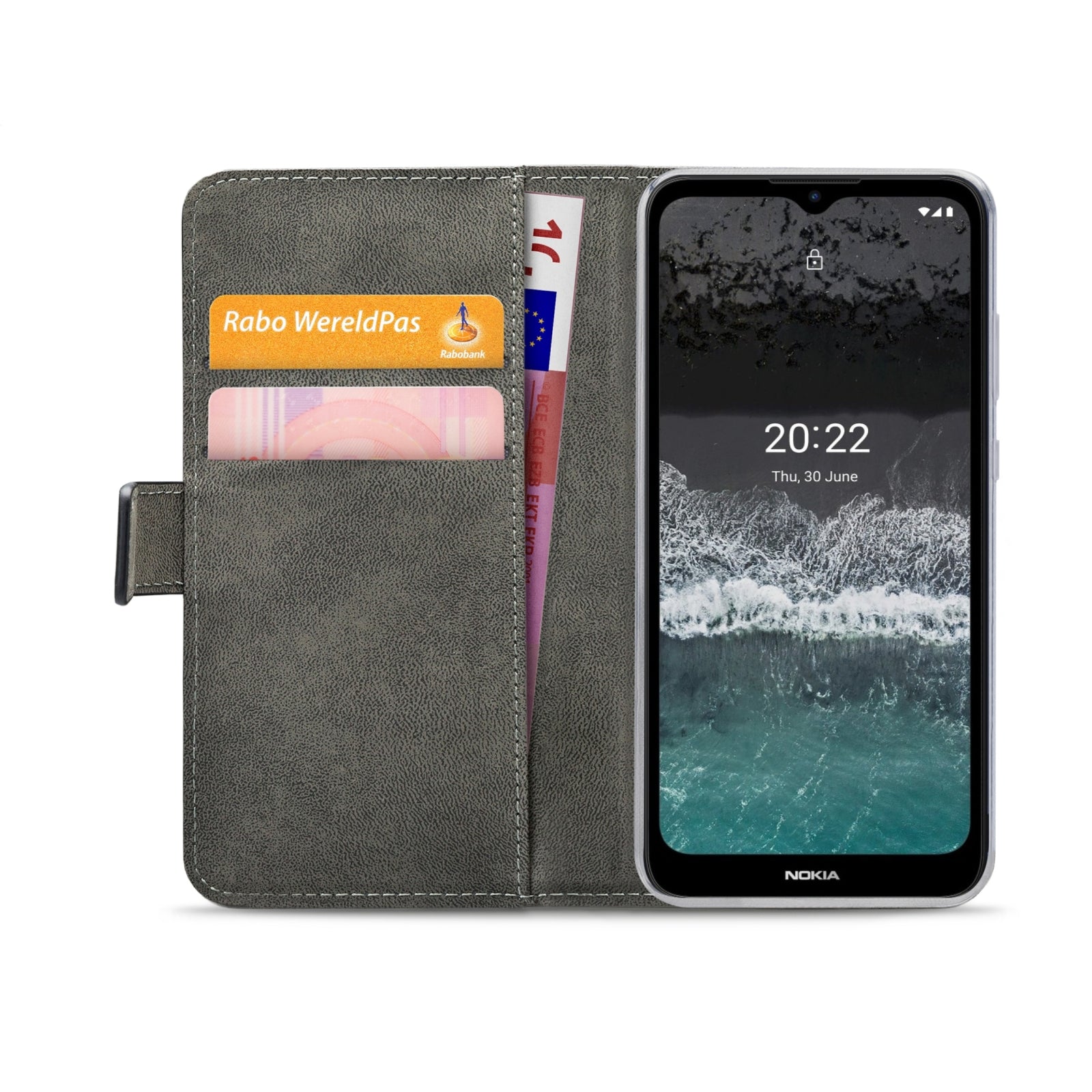 Mobilize Classic Gelly Wallet Book Case Nokia C21 Plus Black