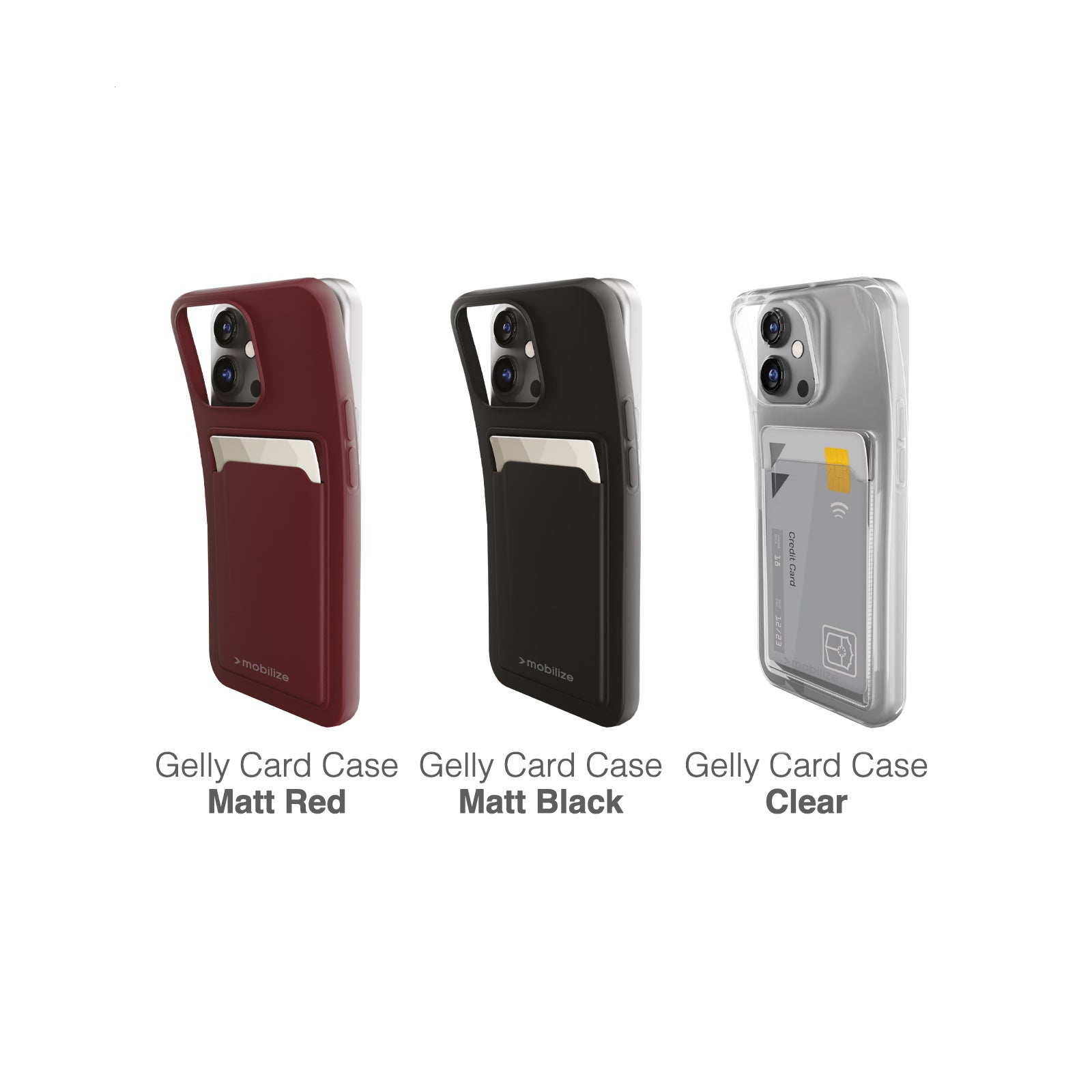 Mobilize Rubber Gelly Card Case Apple iPhone 14 Matt Bordeaux