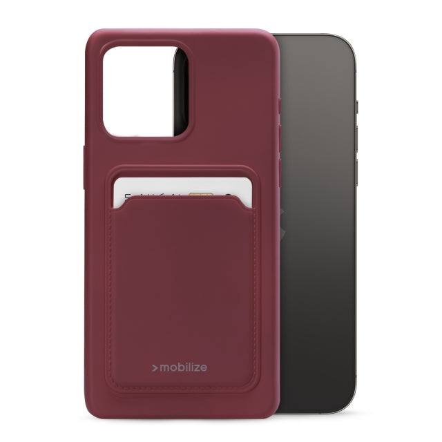 Mobilize Rubber Gelly Card Case Apple iPhone 14 Pro Max Matt Bordeaux