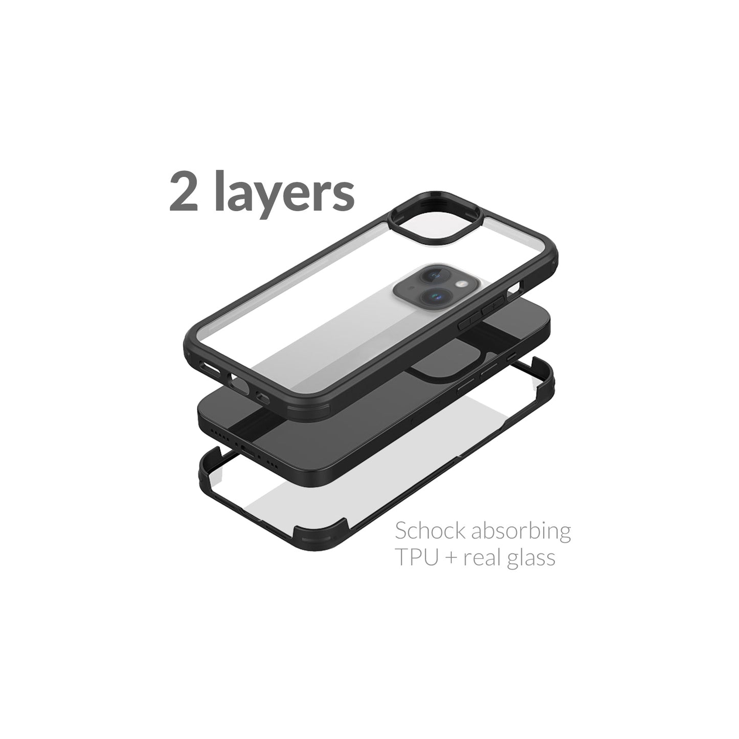 Mobilize Tempered Glass 360 Protection Case Apple iPhone 14 Plus Black