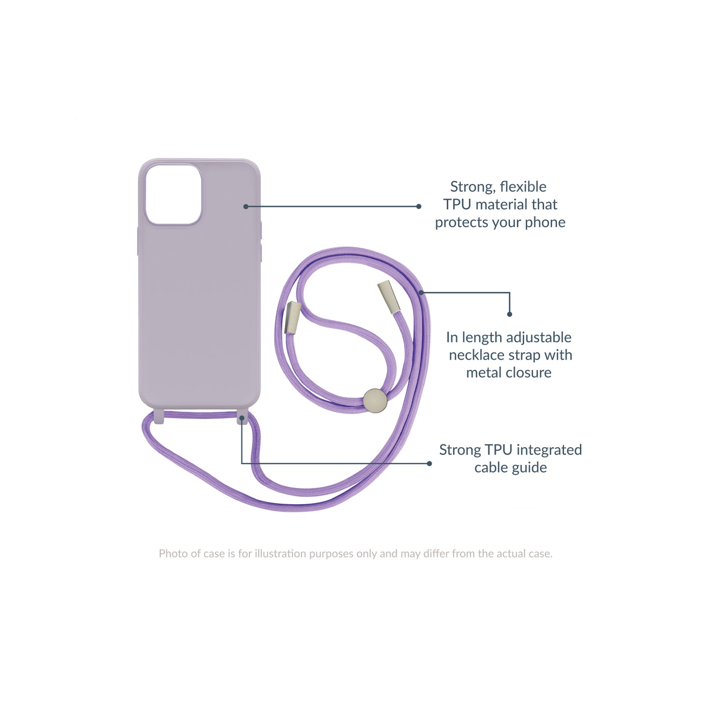 Mobilize Lanyard Gelly Case for Apple iPhone 14 Pastel Purple