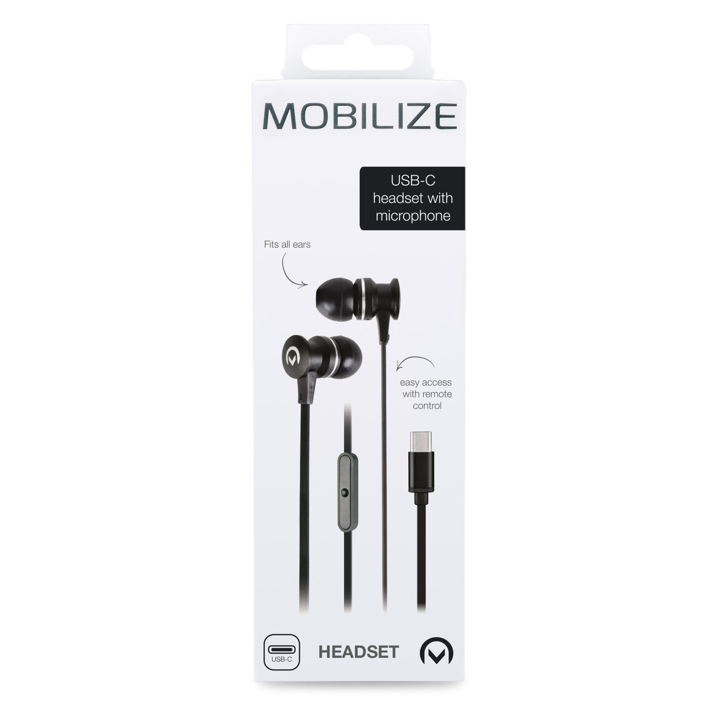 Mobilize In-ear Stereo Headset with Remote USB-C Black